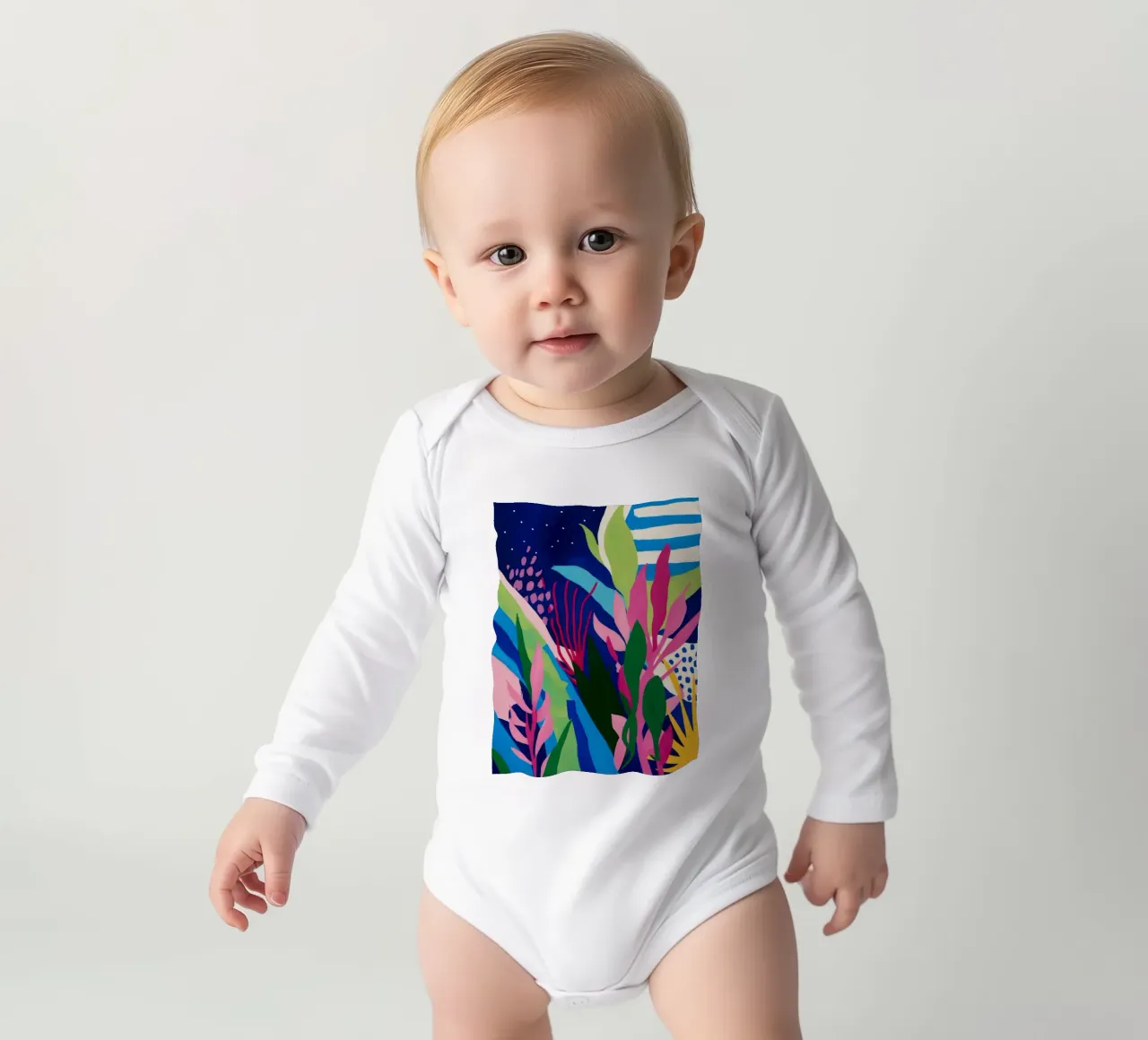 Forest Flora Mystique long-sleeve baby romper by Zep Layers