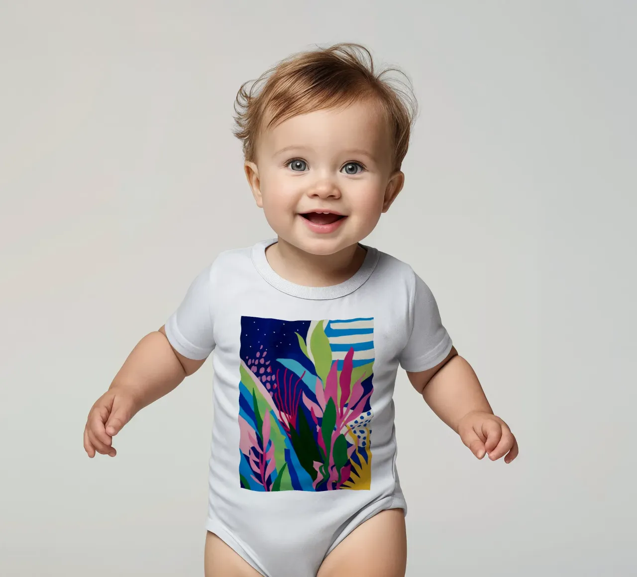 Mystiek van bosflora babyrompertje korte mouwen van Zep Layers