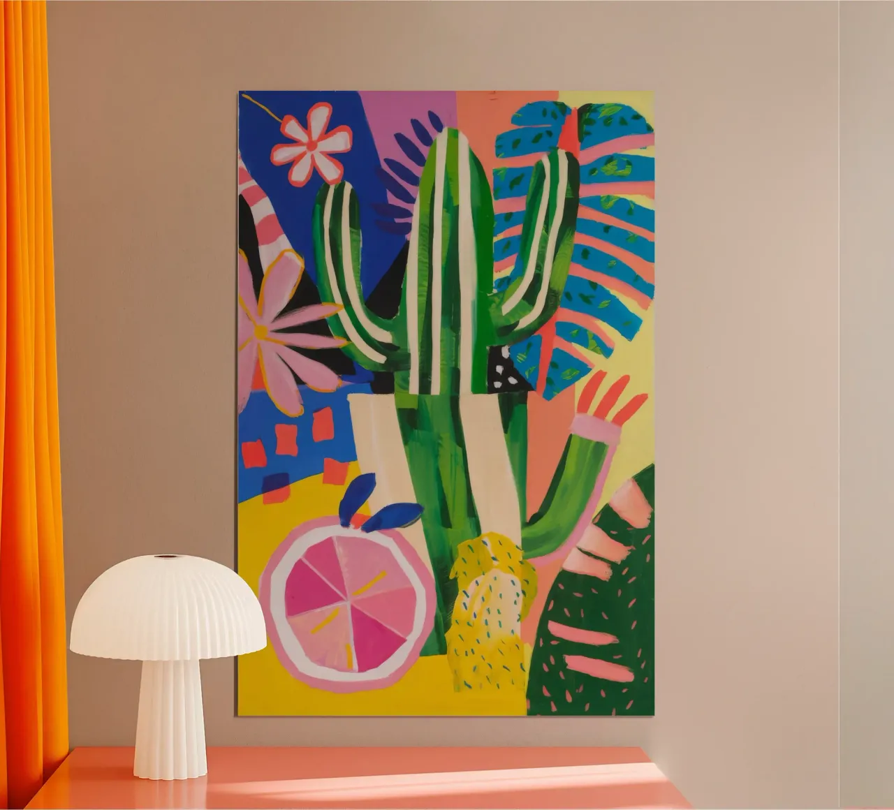 Oasi di flora del deserto poster con telaio in plastica da Zep Layers