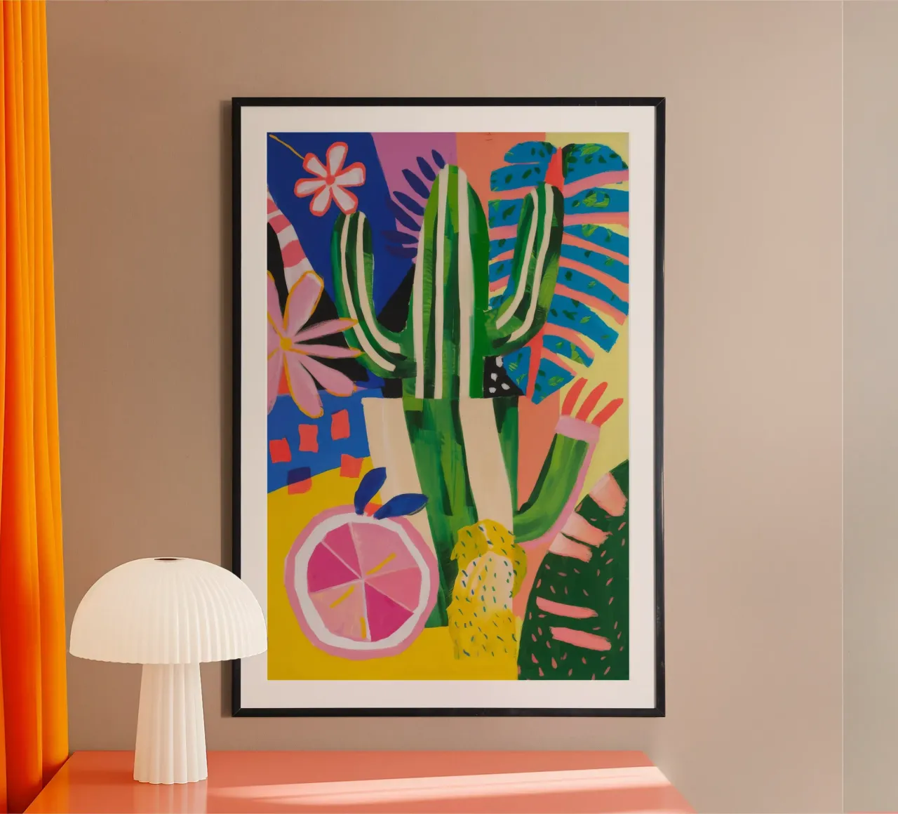 Oasi di flora del deserto poster con telaio in plastica da Zep Layers