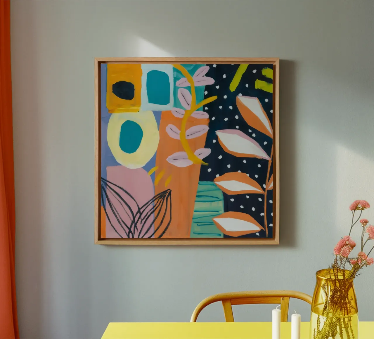 Abstract Forms Medley canvas with Floater frame by Zep Layers