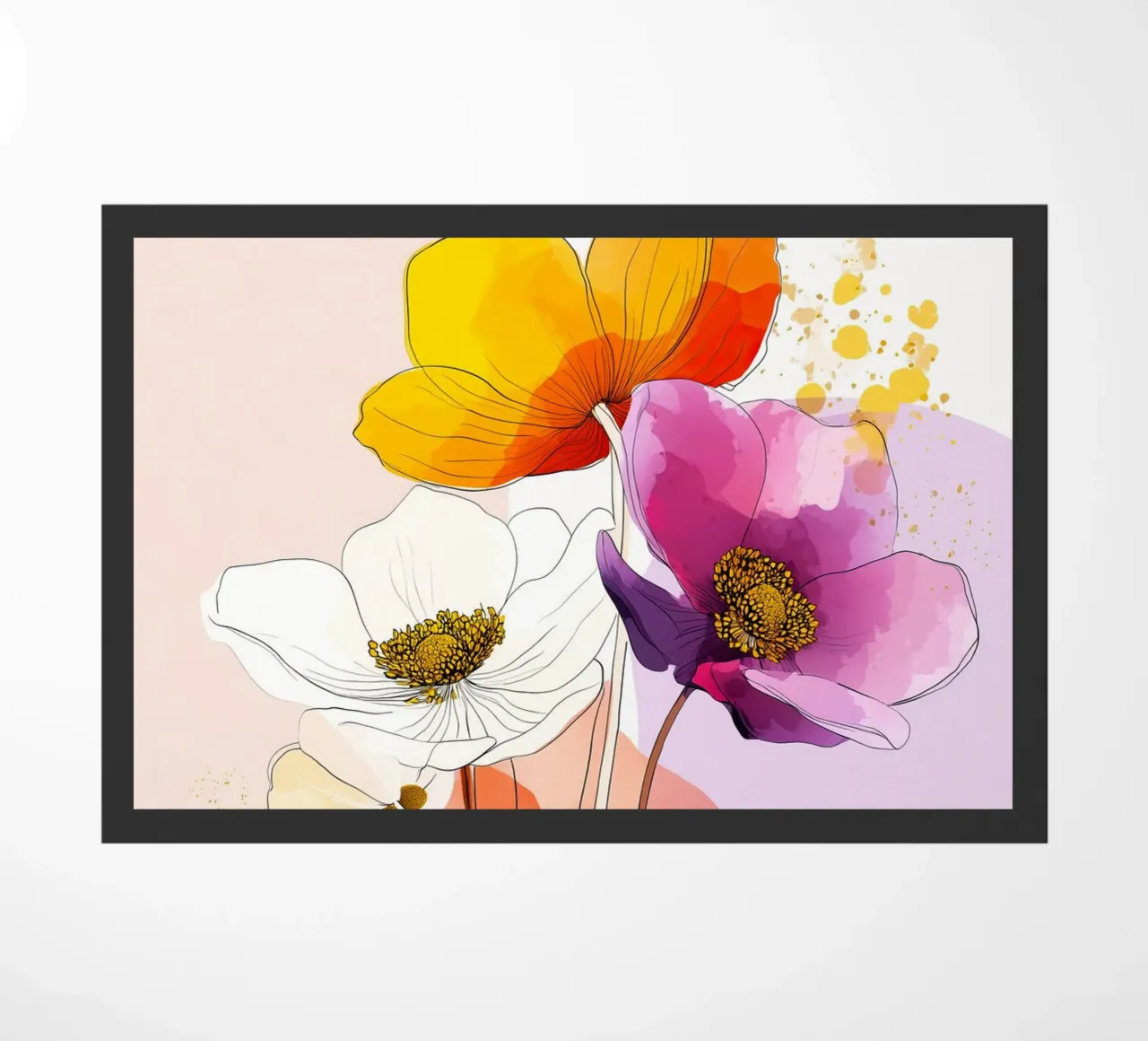 Blossoms doormat by Justyna Jaszke JBJart