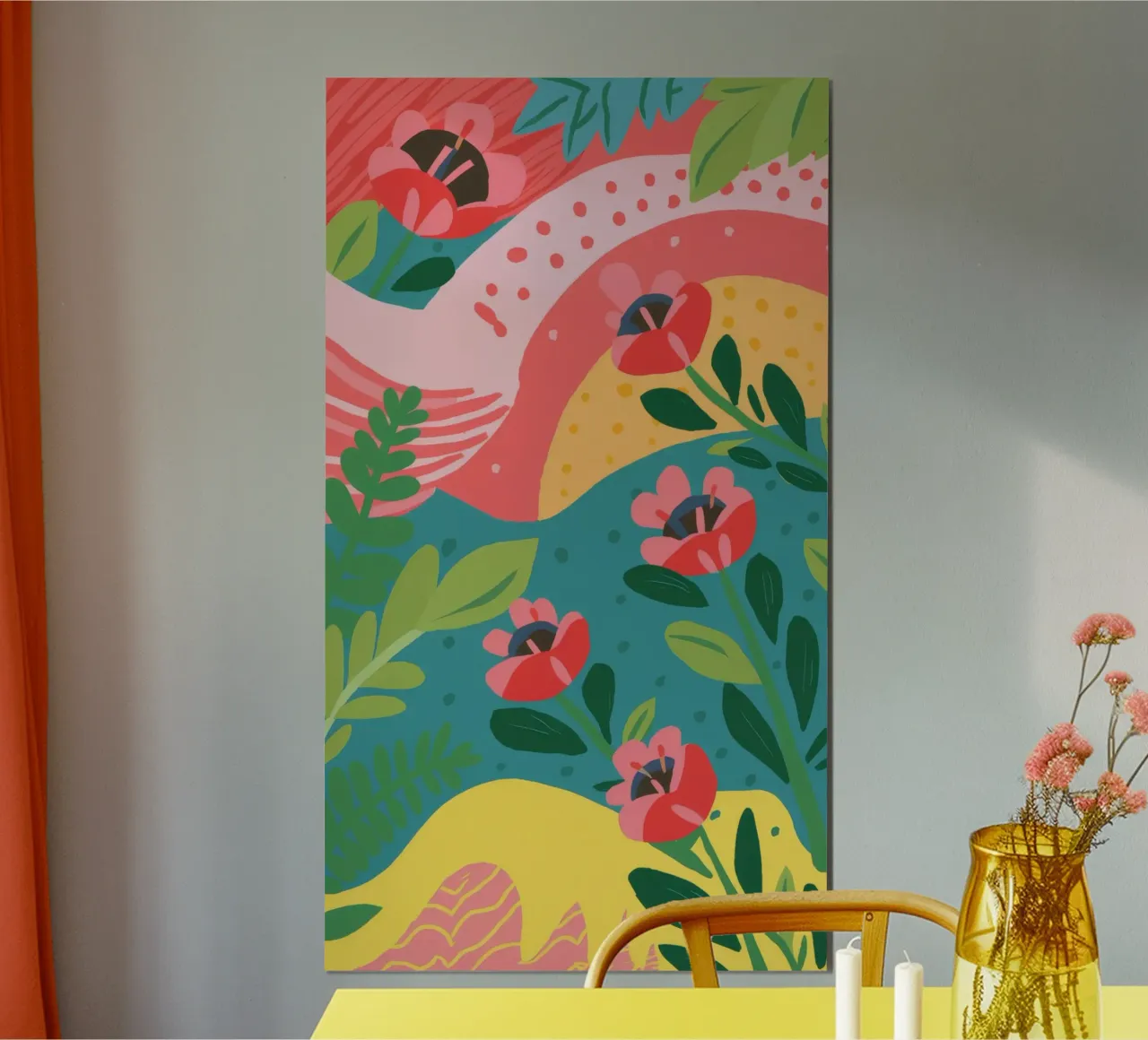 Abbraccio della mano del giardino poster con telaio in legno da Zep Layers