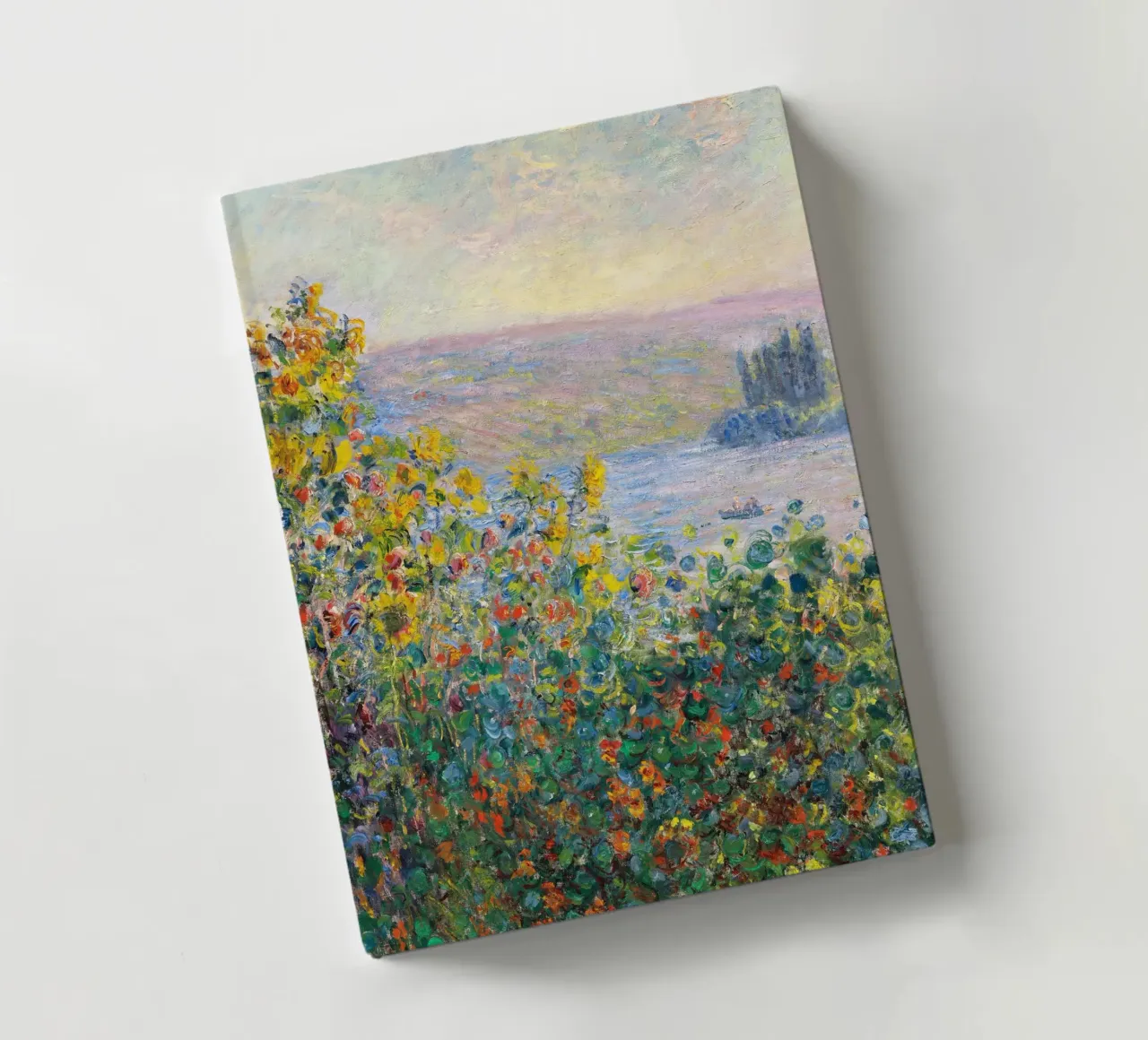 Monet - Flower Beds at Vétheuil notebook by apoloprints