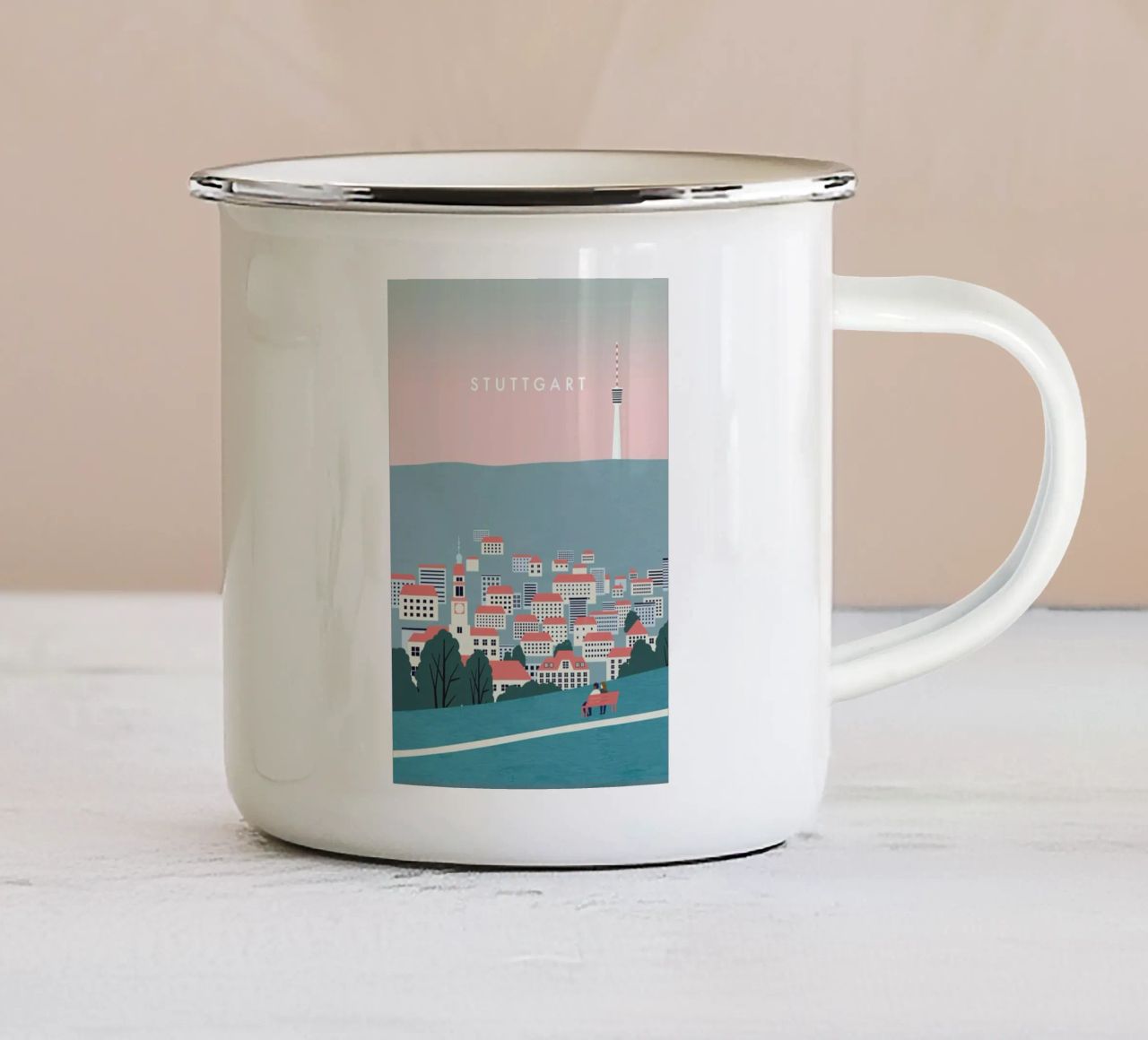 Stuttgart tazza in smalto da Katinka Reinke