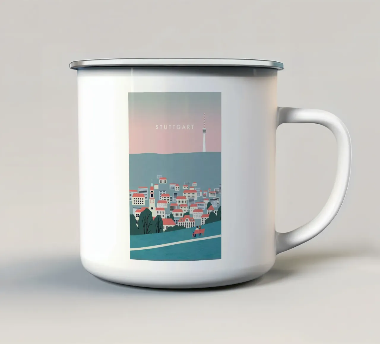 Stuttgart Emaille Tasse von Katinka Reinke