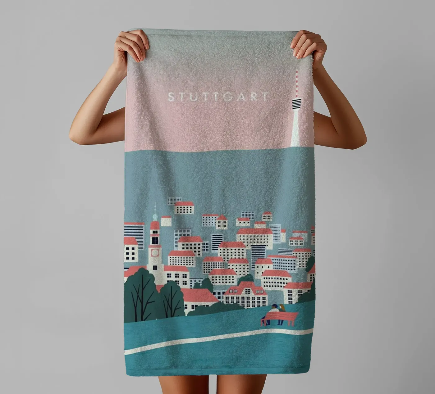 Stuttgart badhanddoek van Katinka Reinke