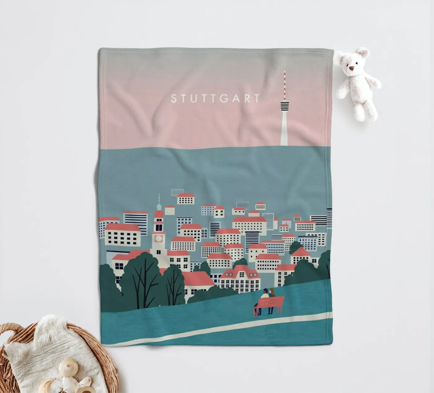 Stuttgart Fleecedecke von Katinka Reinke
