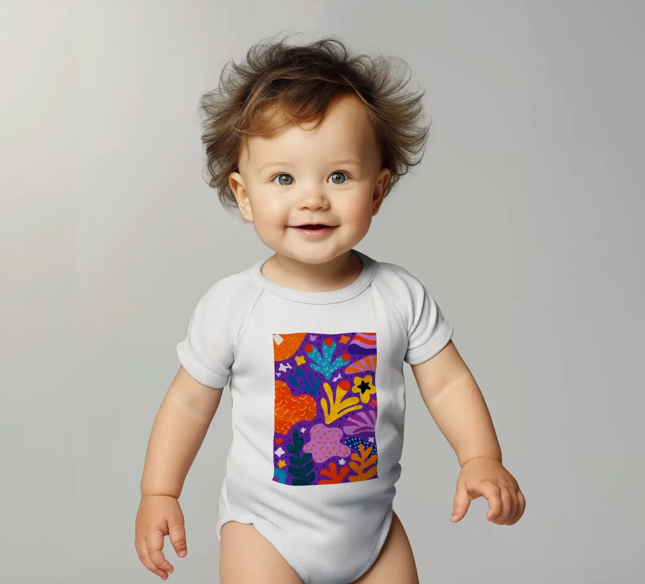 Fioritura notturna tropicale body neonato maniche corte da Zep Layers