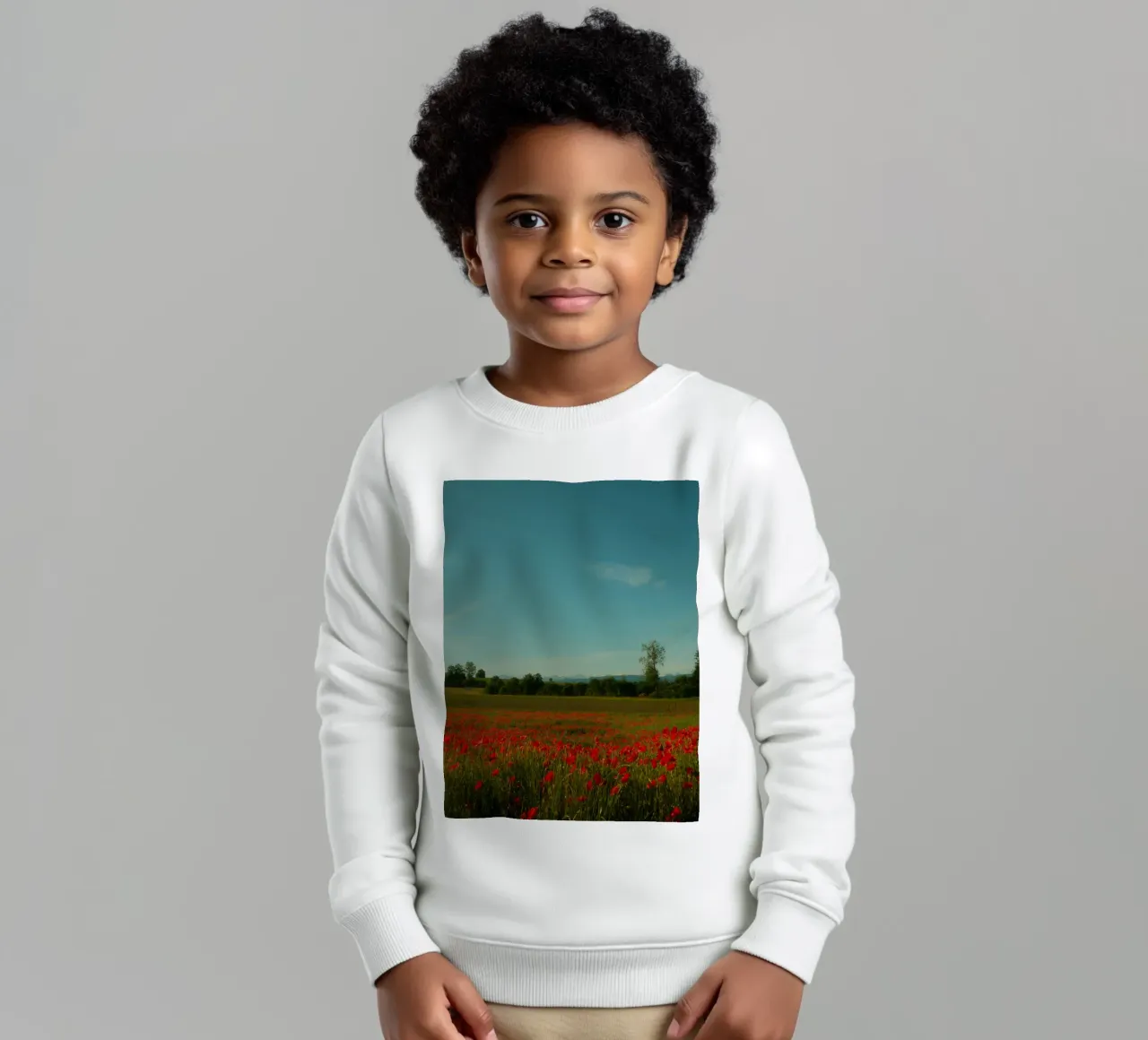 Swiss Poppy Field felpa bambino da FujiSwiss
