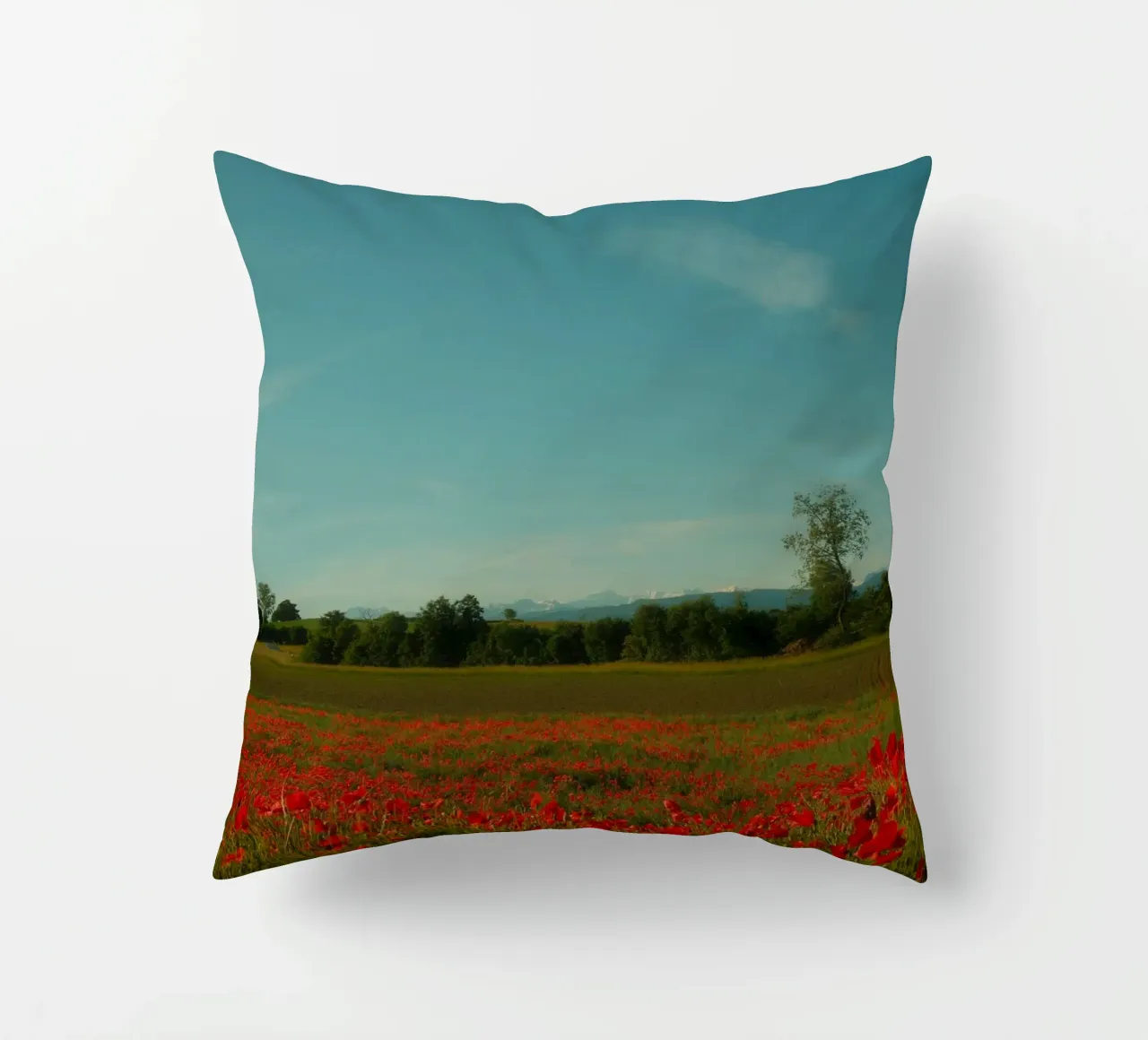 Swiss Poppy Field cuscino da FujiSwiss