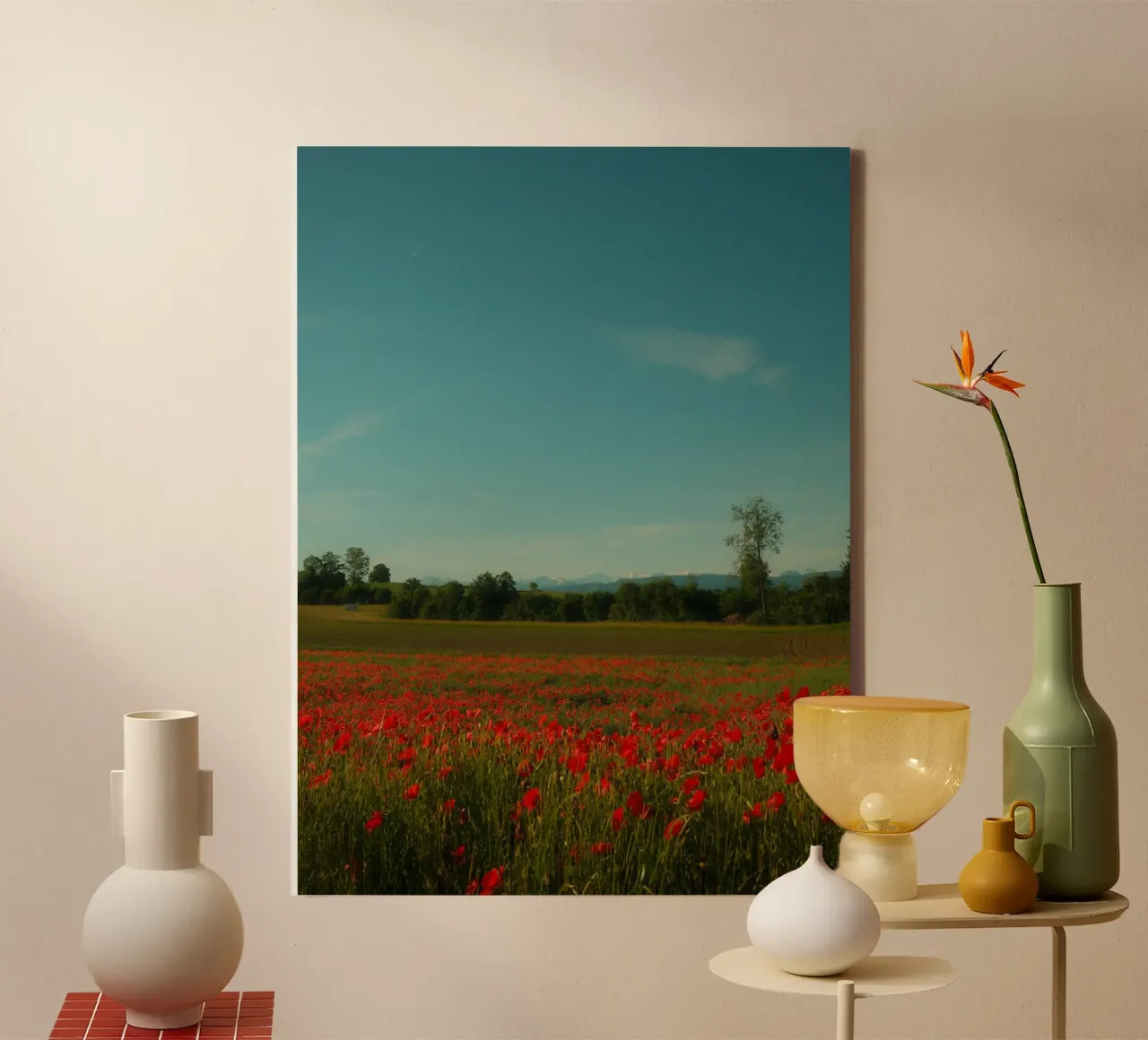 Swiss Poppy Field tela con Cornice a cassetta da FujiSwiss