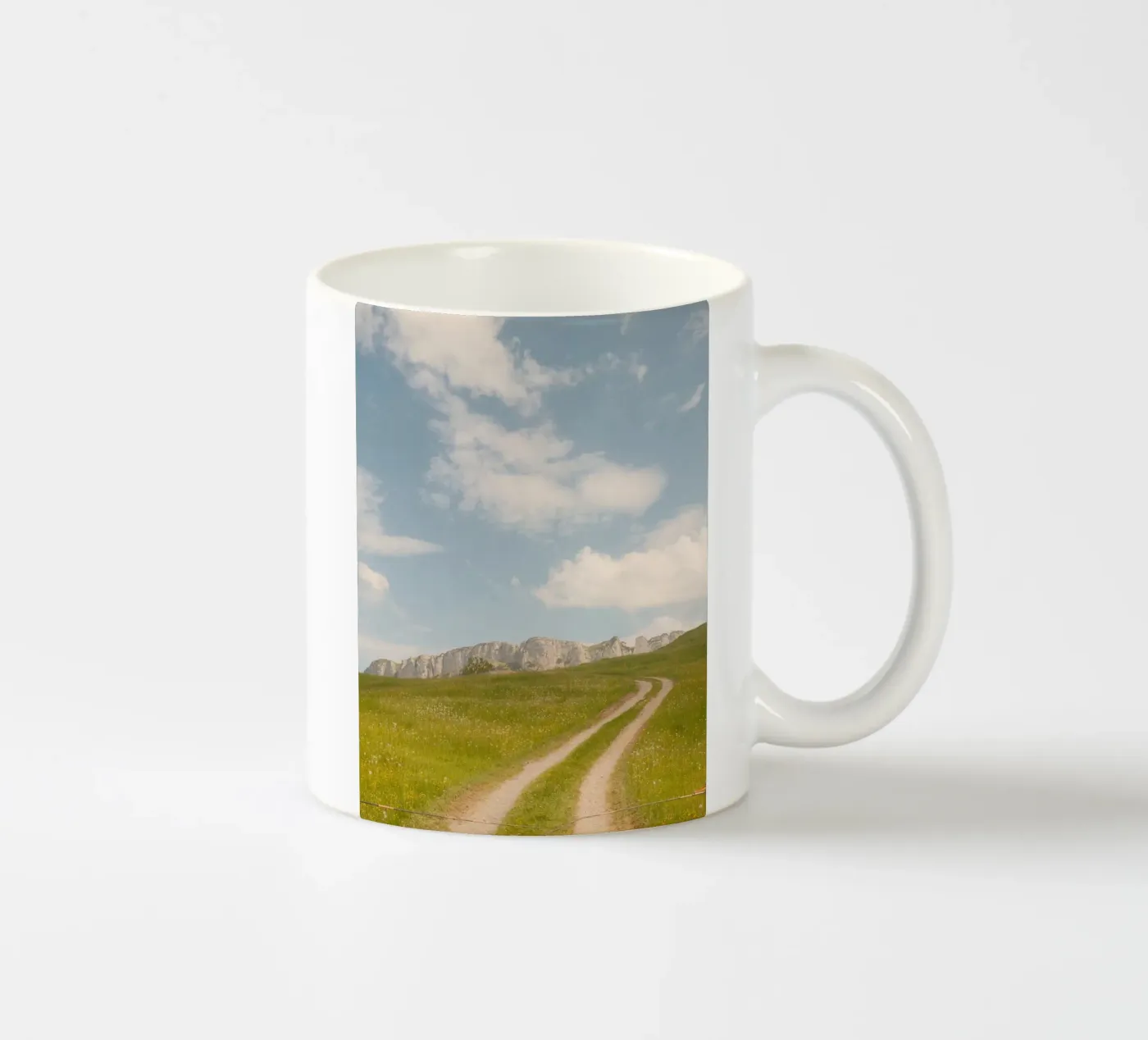 Alpine Meadow Path ceramic mug by FujiSwiss