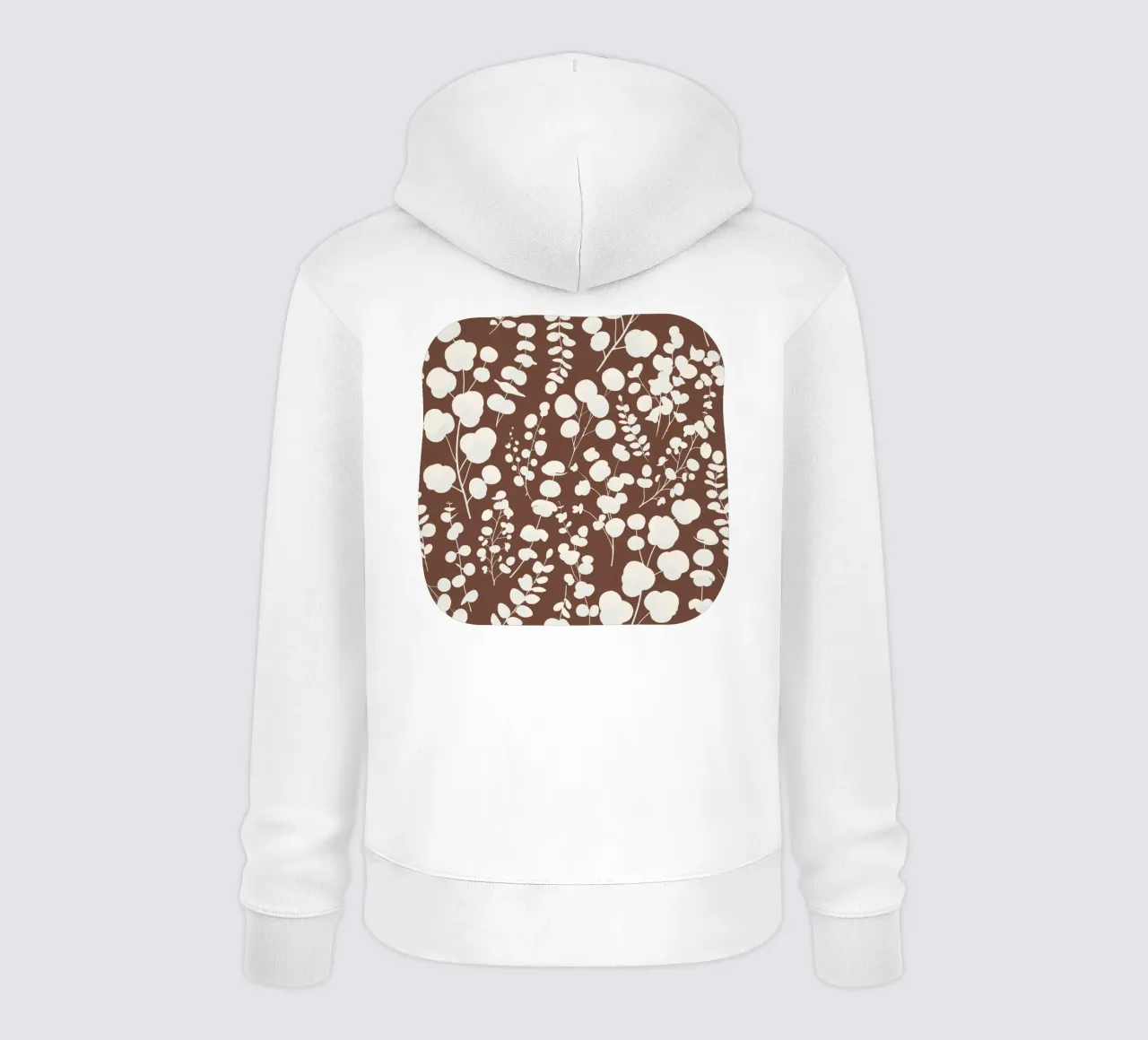 Motivo foglie di eucalipto marrone scuro felpa con cappuccio da SilverPegasus