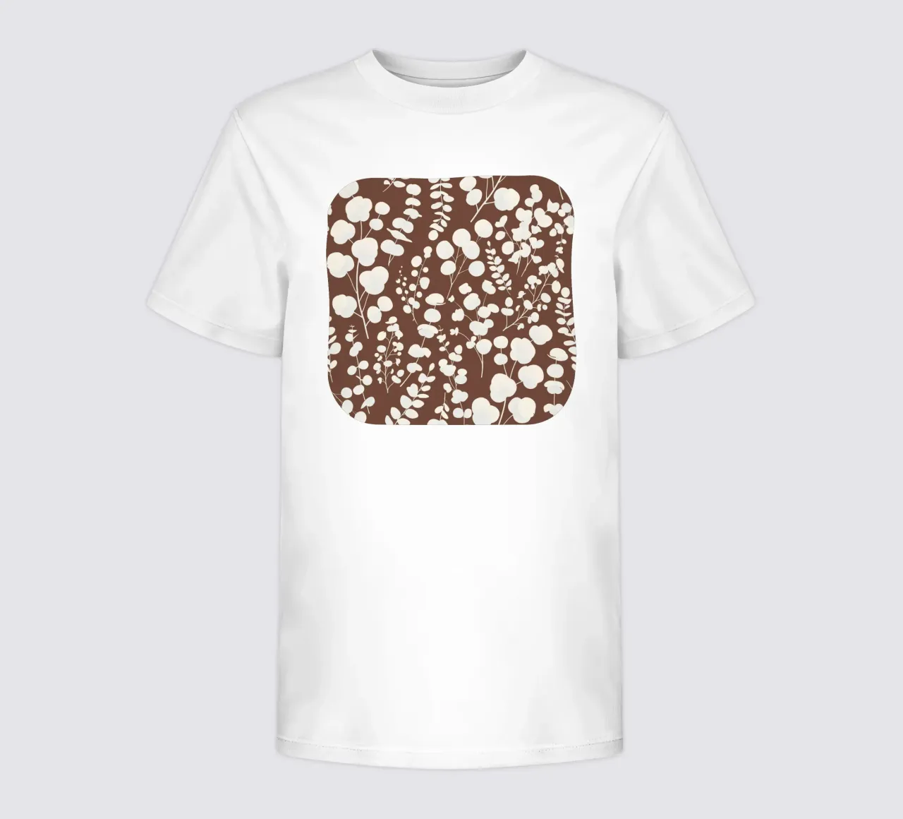 Motif de feuilles d'eucalyptus Marron foncé t-shirt enfant de SilverPegasus