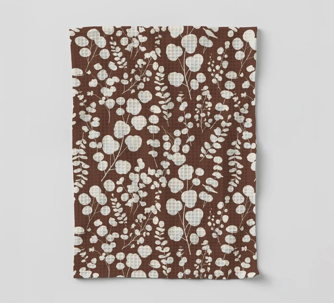 Motif de feuilles d'eucalyptus Marron foncé torchon de SilverPegasus