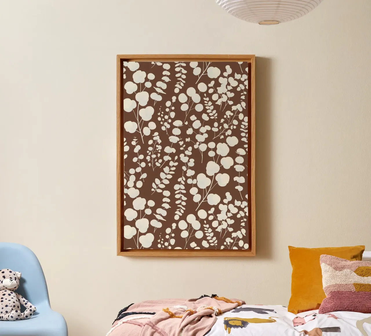 Eucalyptus Leaves Pattern Dark Brown canvas by SilverPegasus