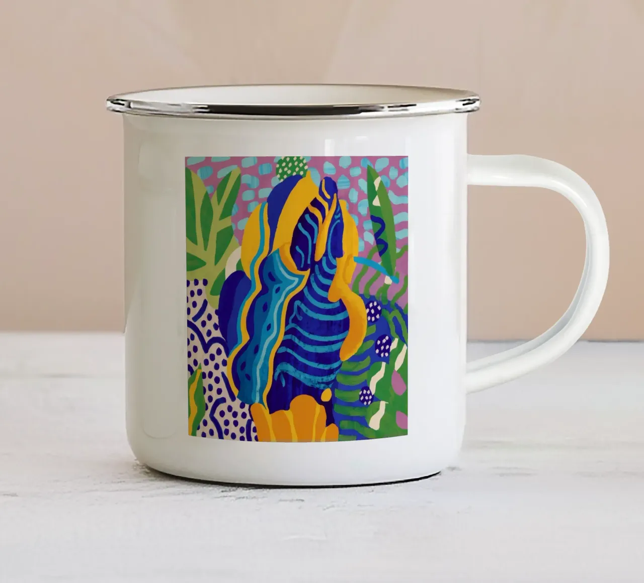 Flusso del fiume Azzurro tazza in smalto da Zep Layers