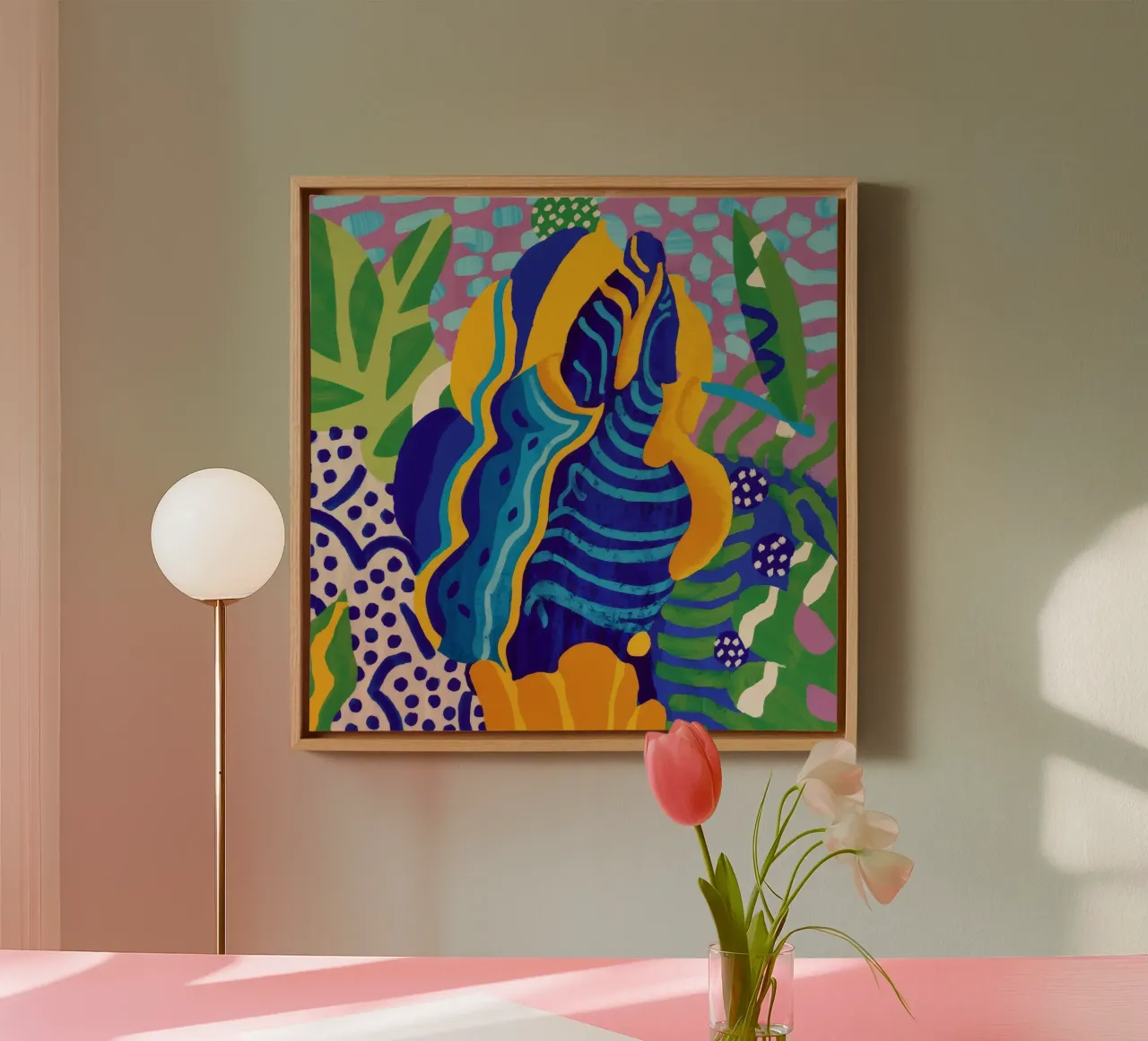 Azure River Flow canvas with Floater frame by Zep Layers