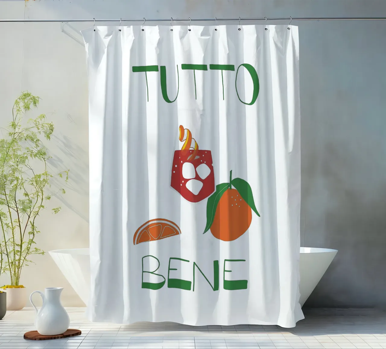 Tutto Bene tenda da doccia da Attaboy Dsgn