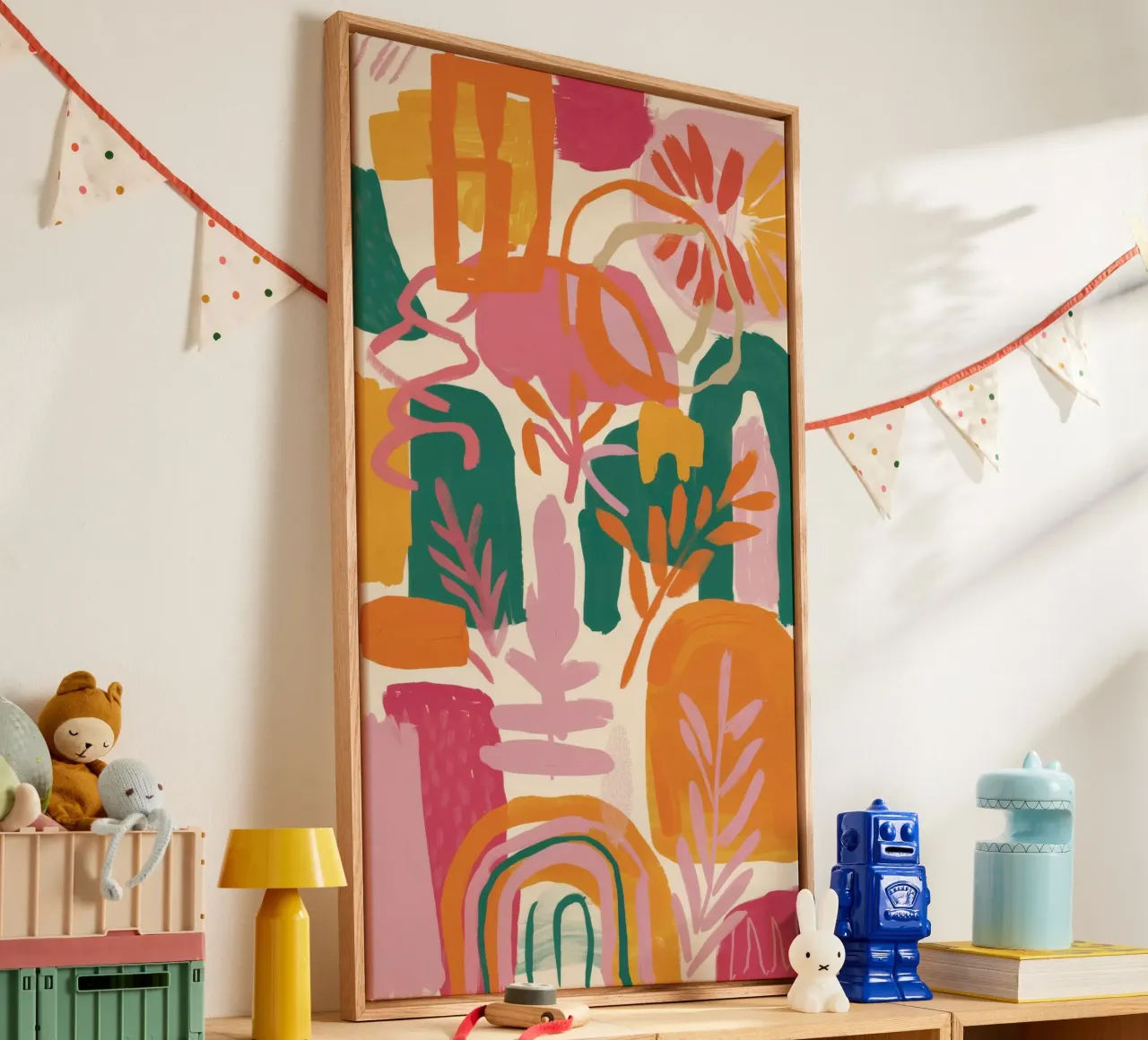 Aardse abstracte groei canvas met Baklijst van Zep Layers
