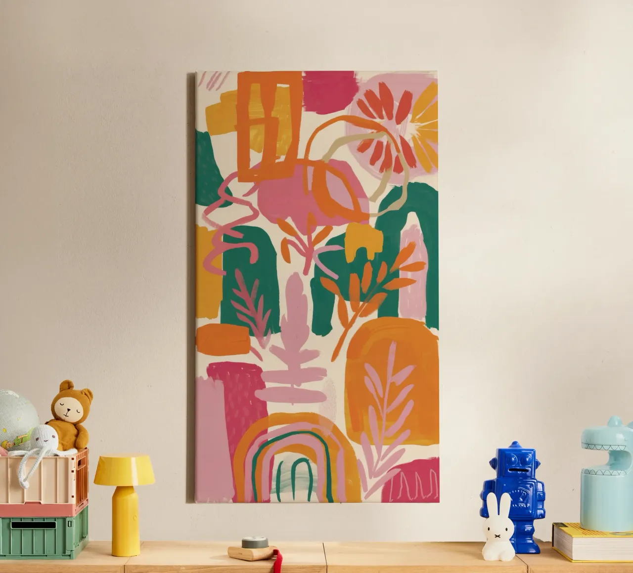 Aardse abstracte groei canvas met Baklijst van Zep Layers