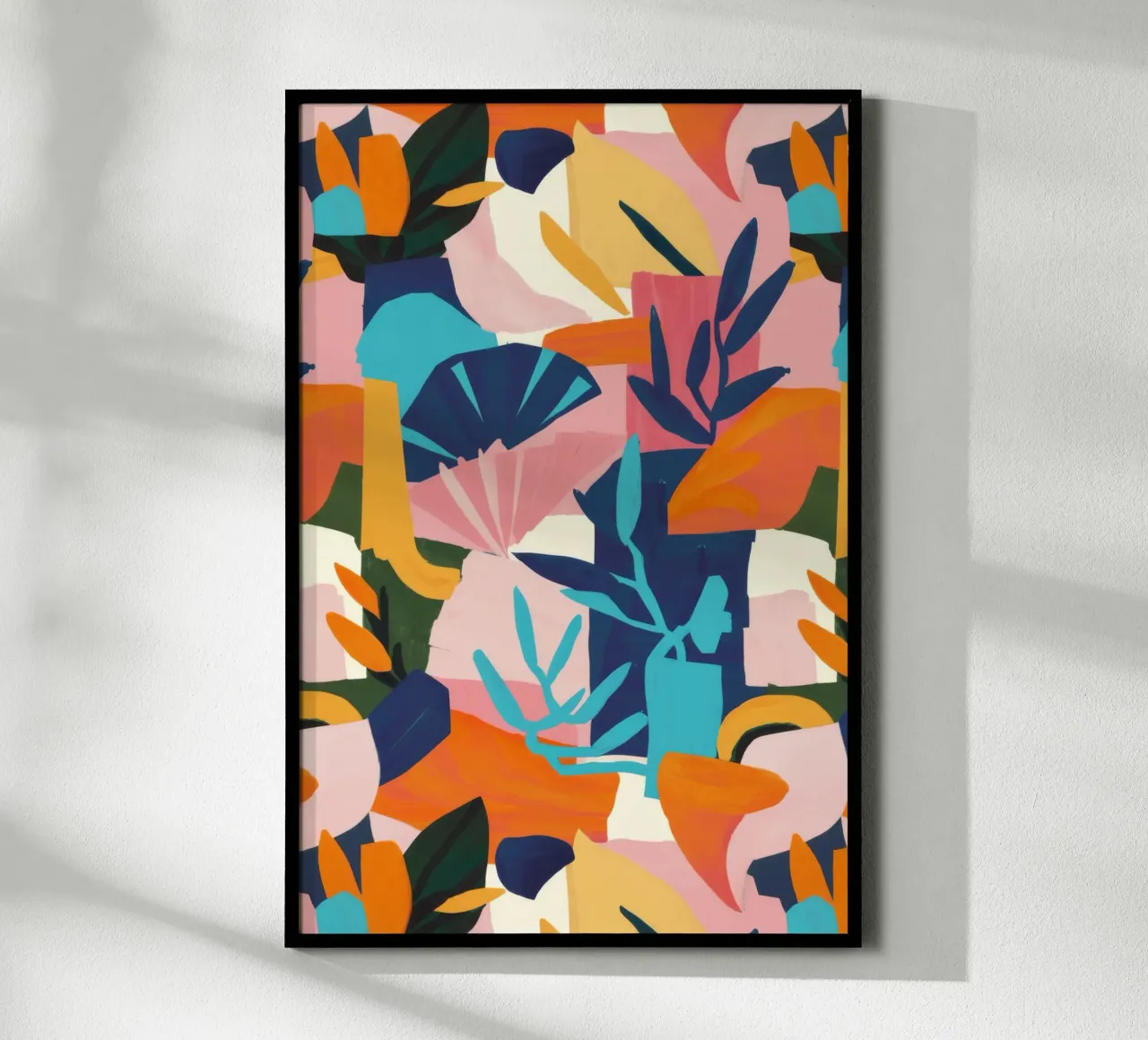 Sinfonia di foglie tropicali poster con telaio in plastica da Zep Layers
