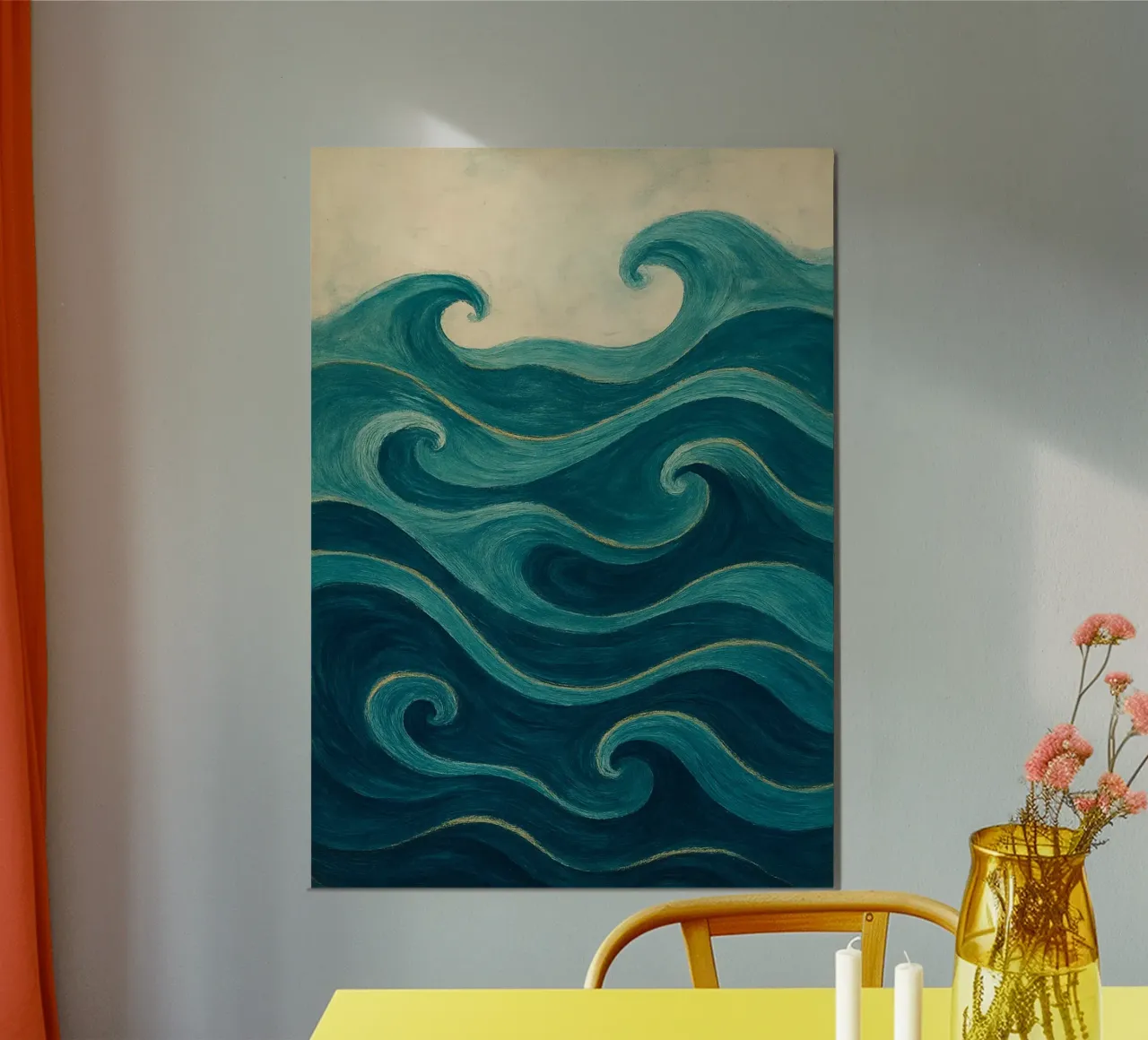 Ocean Pulse poster con telaio in legno da Mosaic Dialogue
