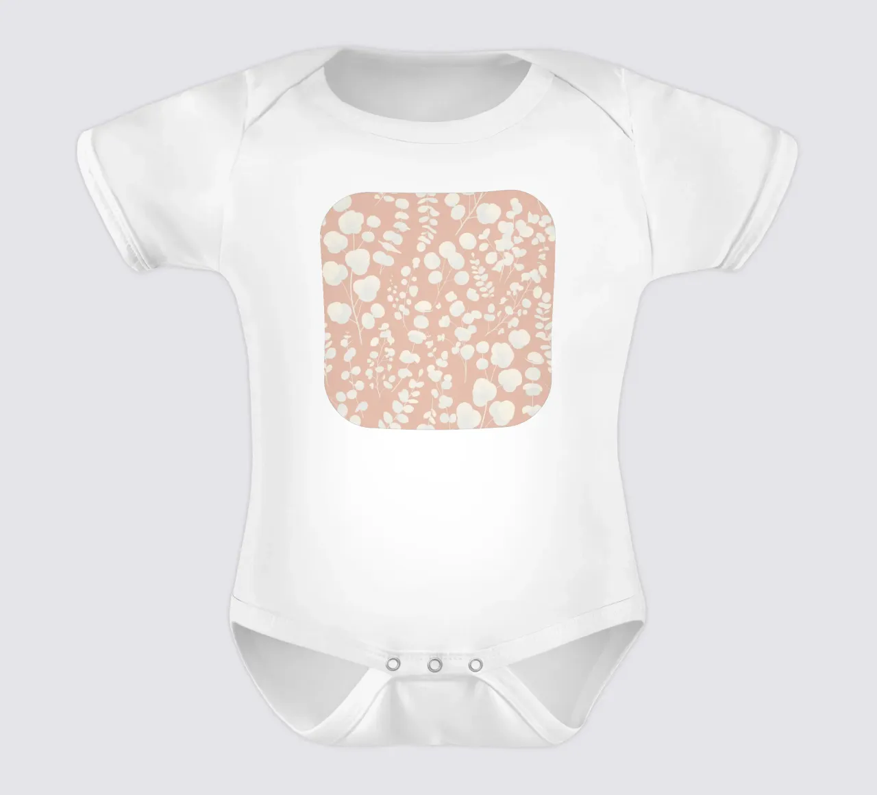Pattern Foglie di Eucalipto Blush body neonato maniche corte da SilverPegasus