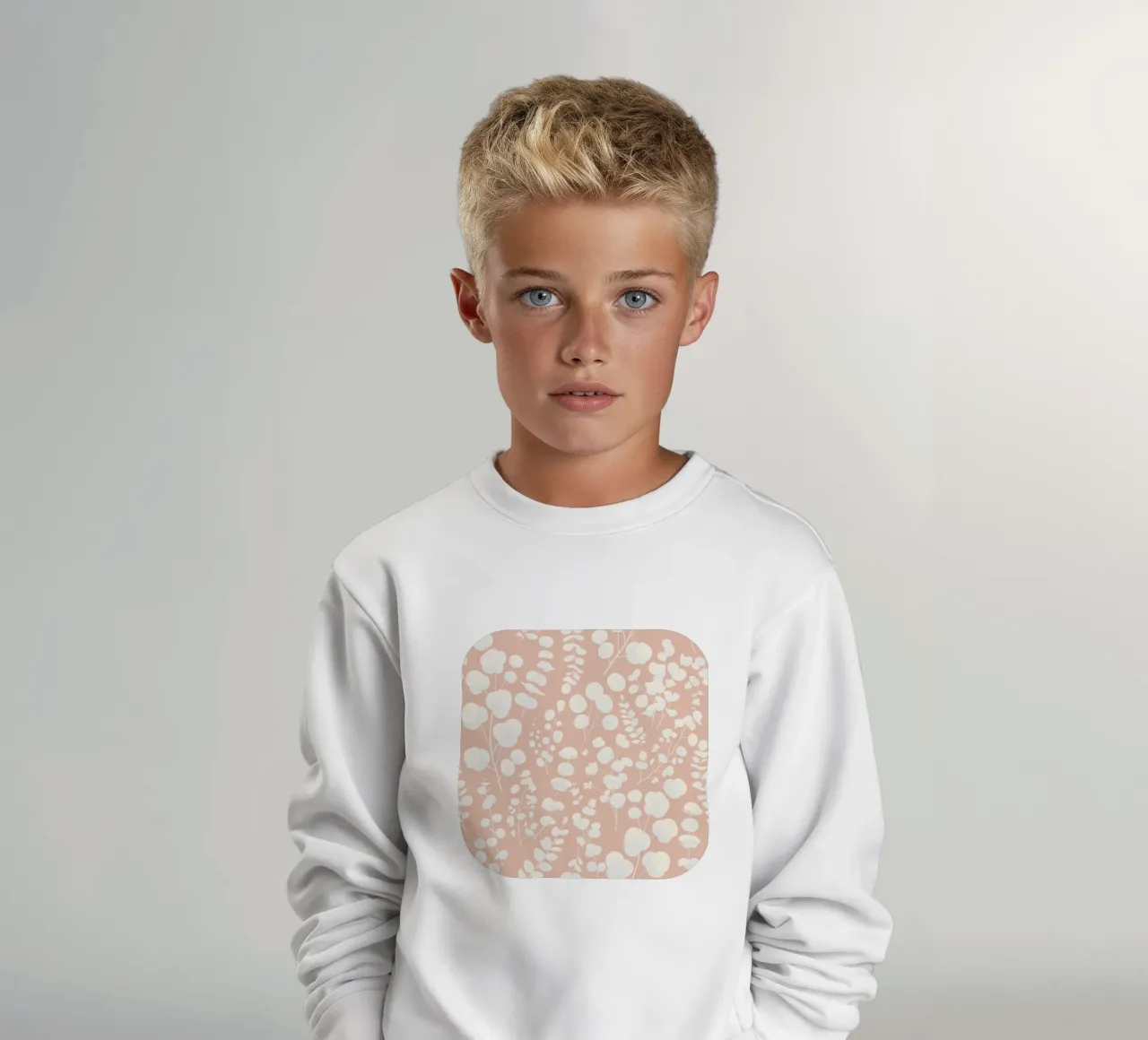 Pattern Foglie di Eucalipto Blush felpa bambino da SilverPegasus