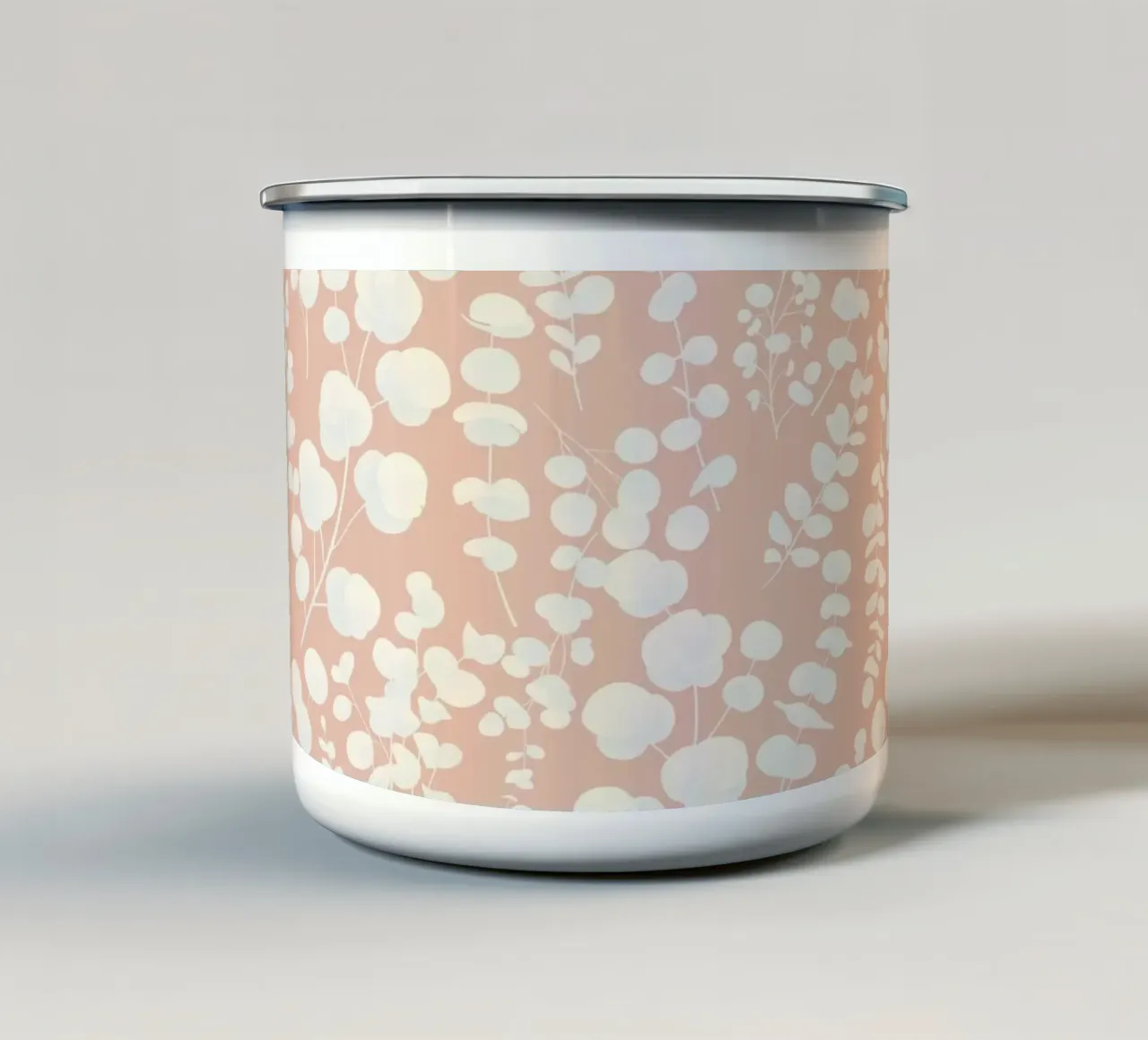 Pattern Foglie di Eucalipto Blush tazza in smalto da SilverPegasus