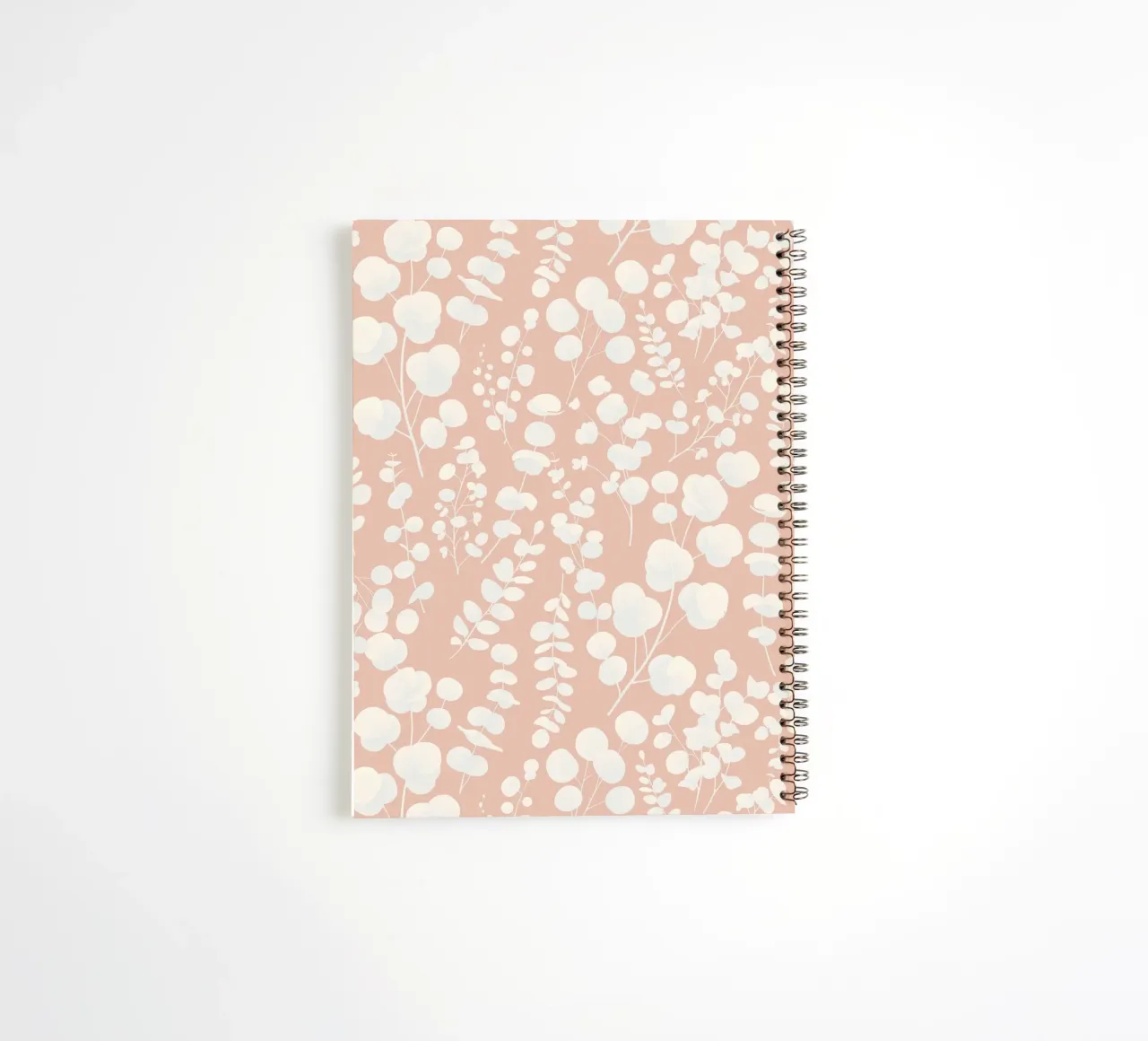 Eucalyptus Leaves Pattern Blush spiral notebook by SilverPegasus