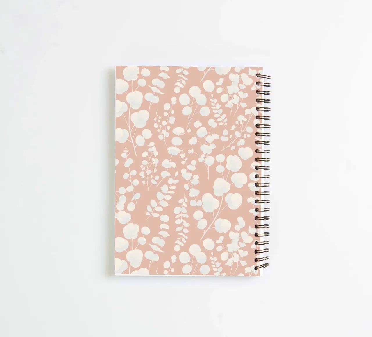 Eucalyptus Leaves Pattern Blush spiral notebook by SilverPegasus