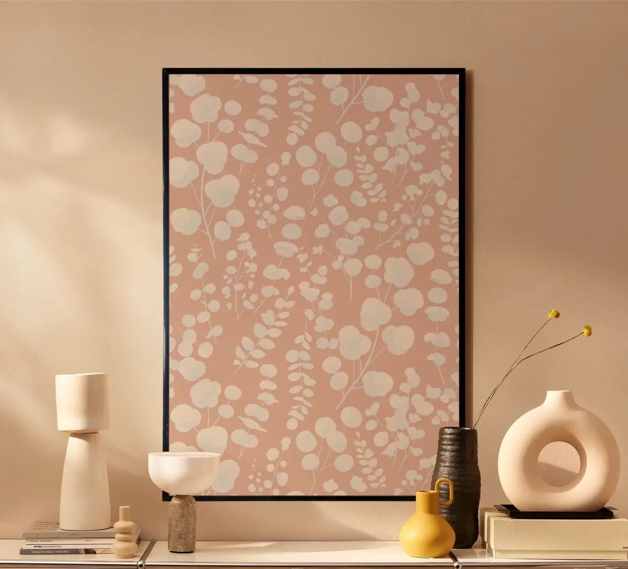 Eucalyptus Leaves Pattern Blush hahnemühle by SilverPegasus