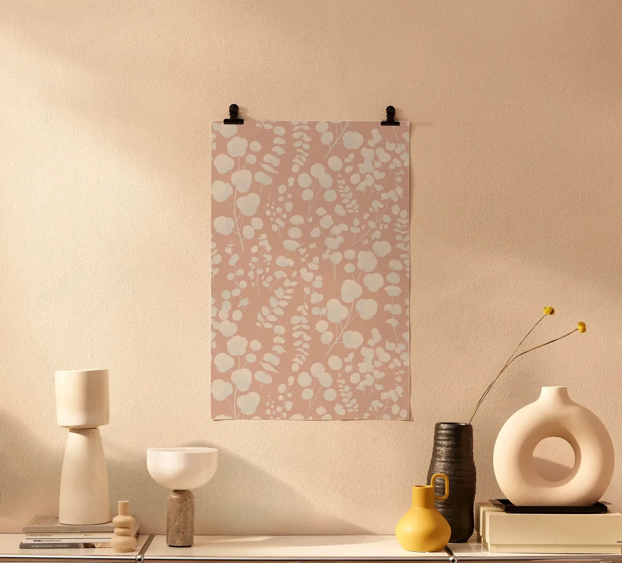 Eucalyptus Leaves Pattern Blush hahnemühle by SilverPegasus