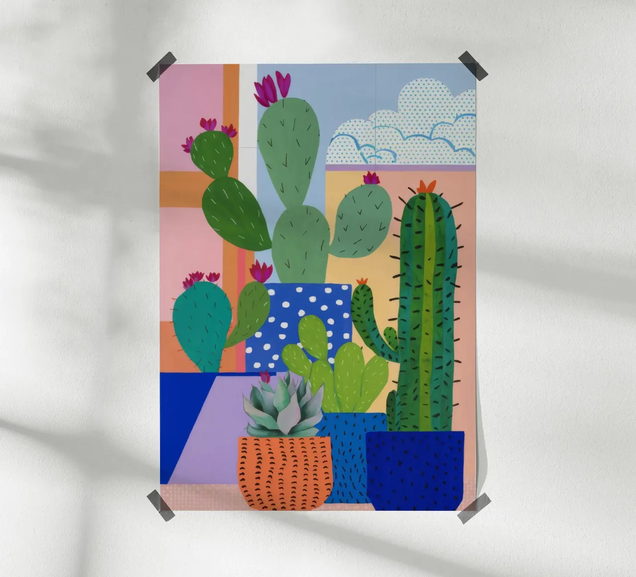 Rifugio urbano dei cactus poster con telaio in alluminio da Zep Layers
