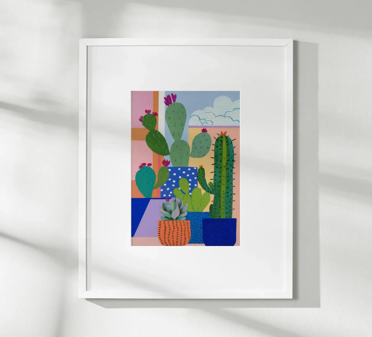 Rifugio urbano dei cactus poster con telaio in alluminio da Zep Layers