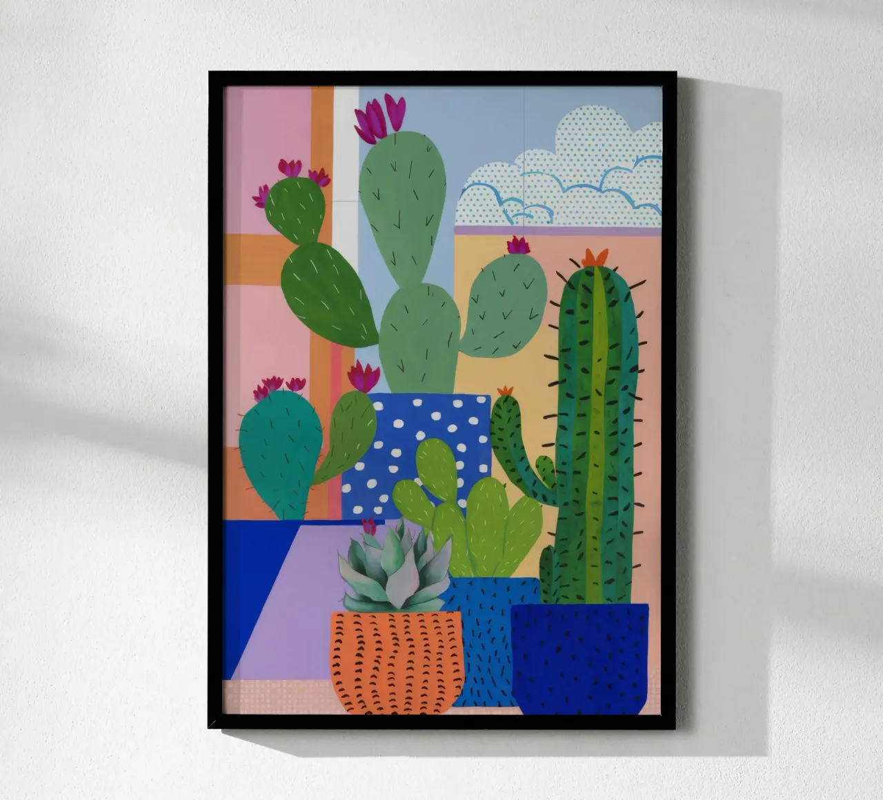 Rifugio urbano dei cactus poster con telaio in alluminio da Zep Layers