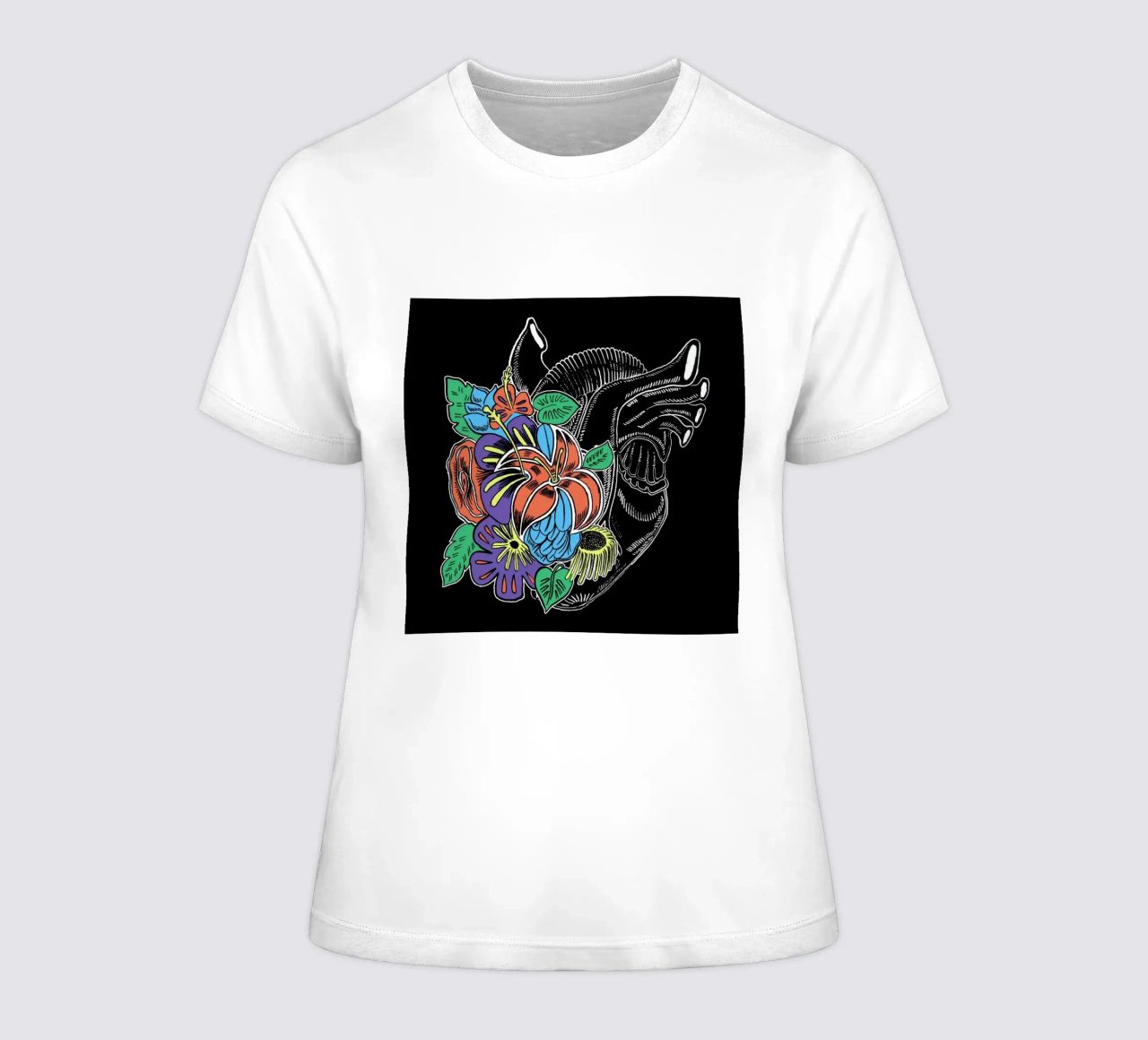 Flower Spring Heart Vintage Comics dames t-shirt getailleerd van Tobe Fonseca