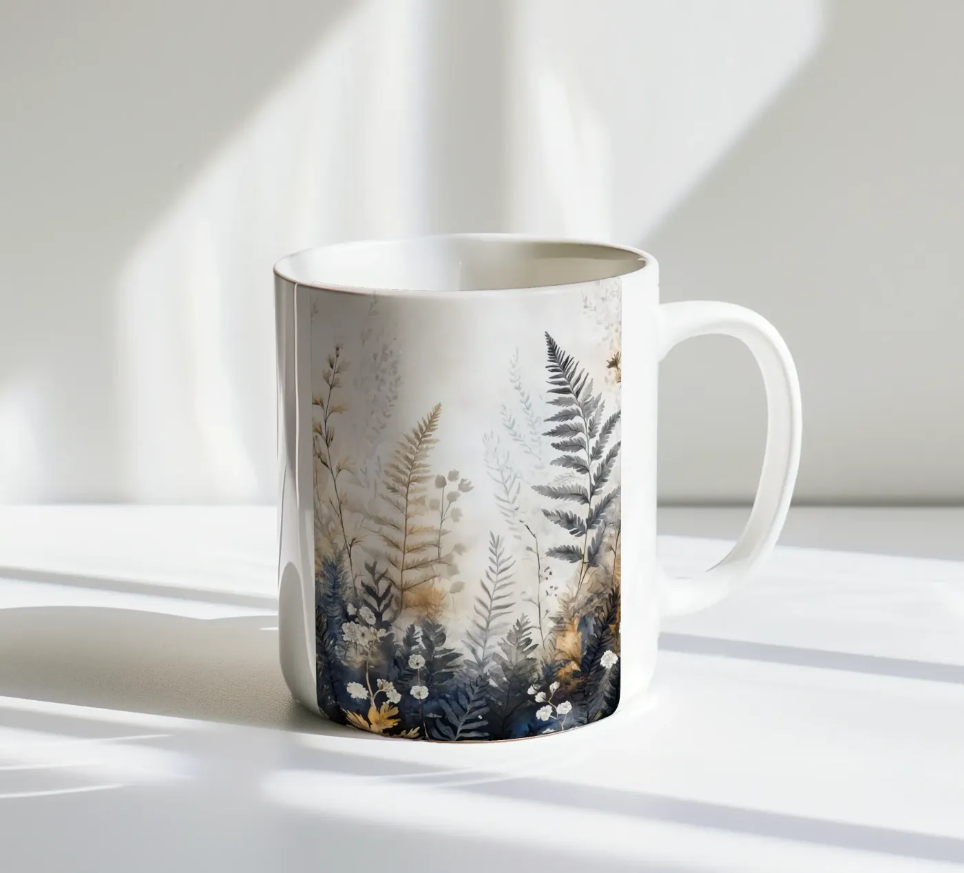 Ferns ceramic mug by Justyna Jaszke JBJart