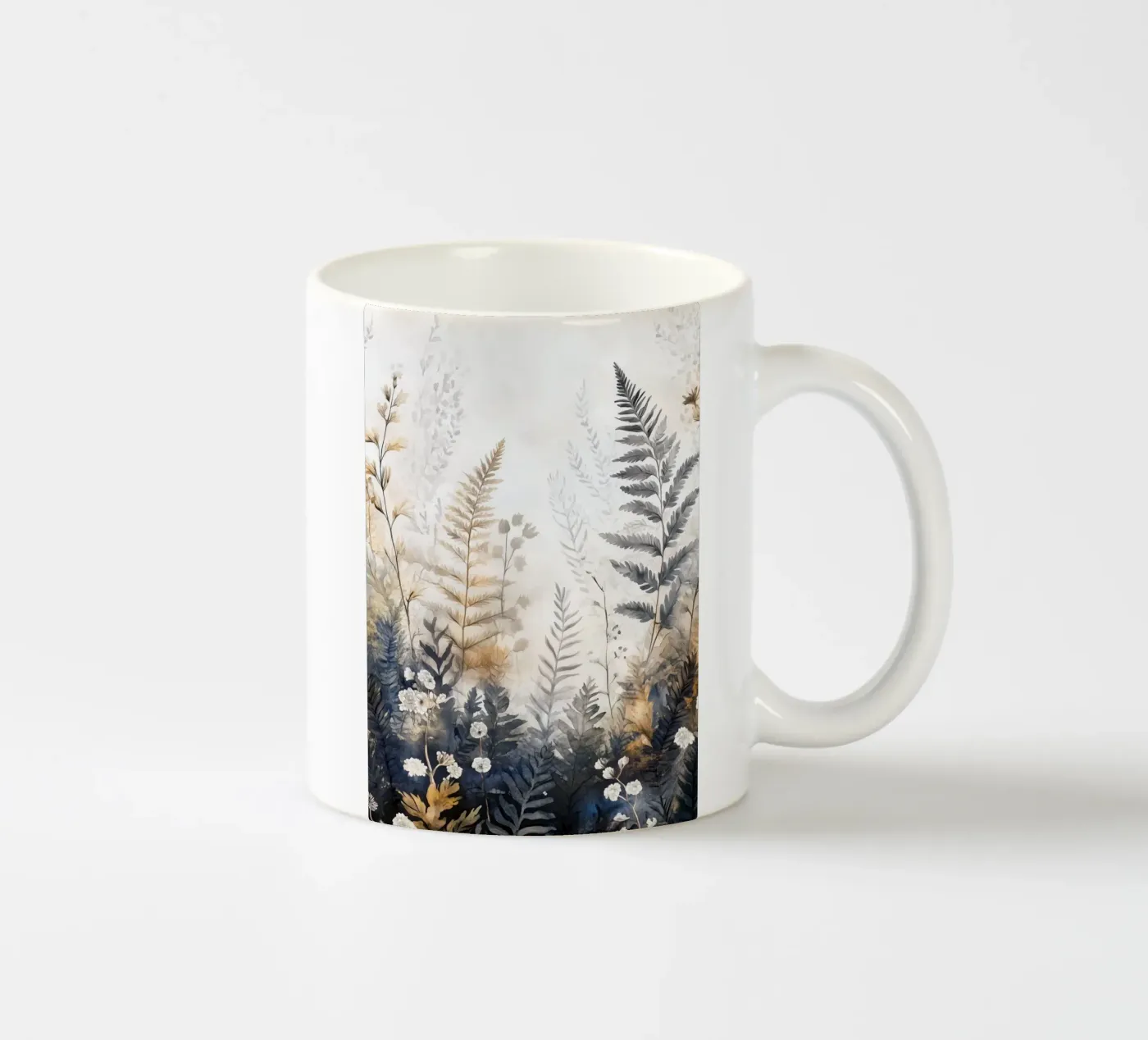 Ferns ceramic mug by Justyna Jaszke JBJart
