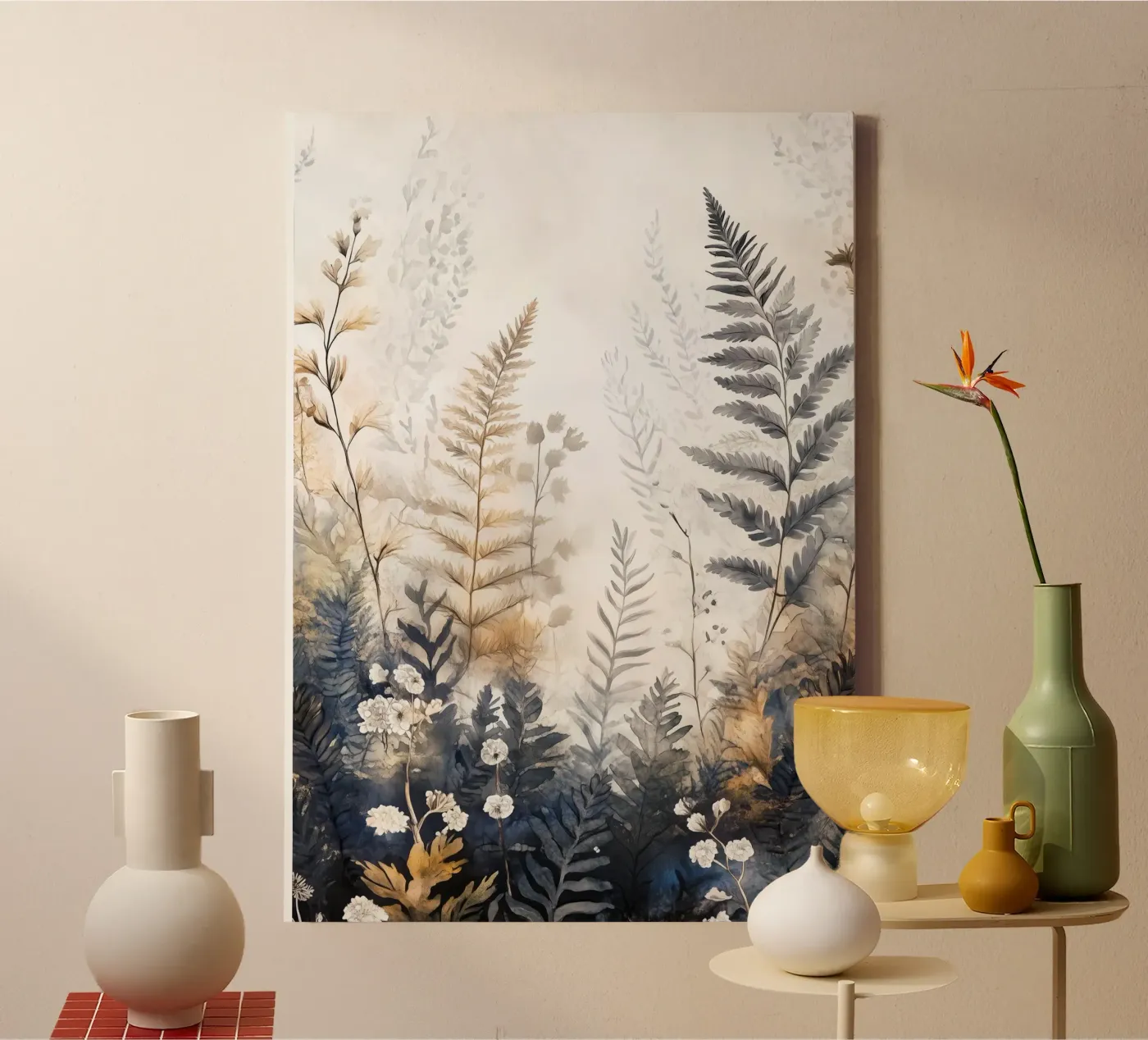 Ferns canvas by Justyna Jaszke JBJart