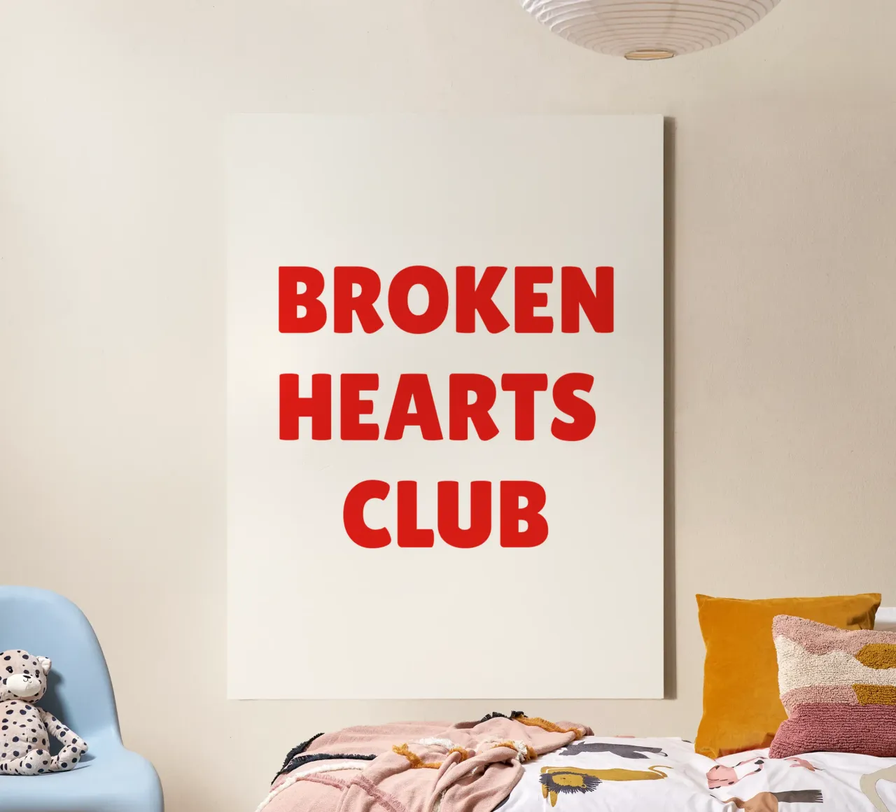 Club dei cuori infranti tela con Cornice a cassetta da The Quote Collective