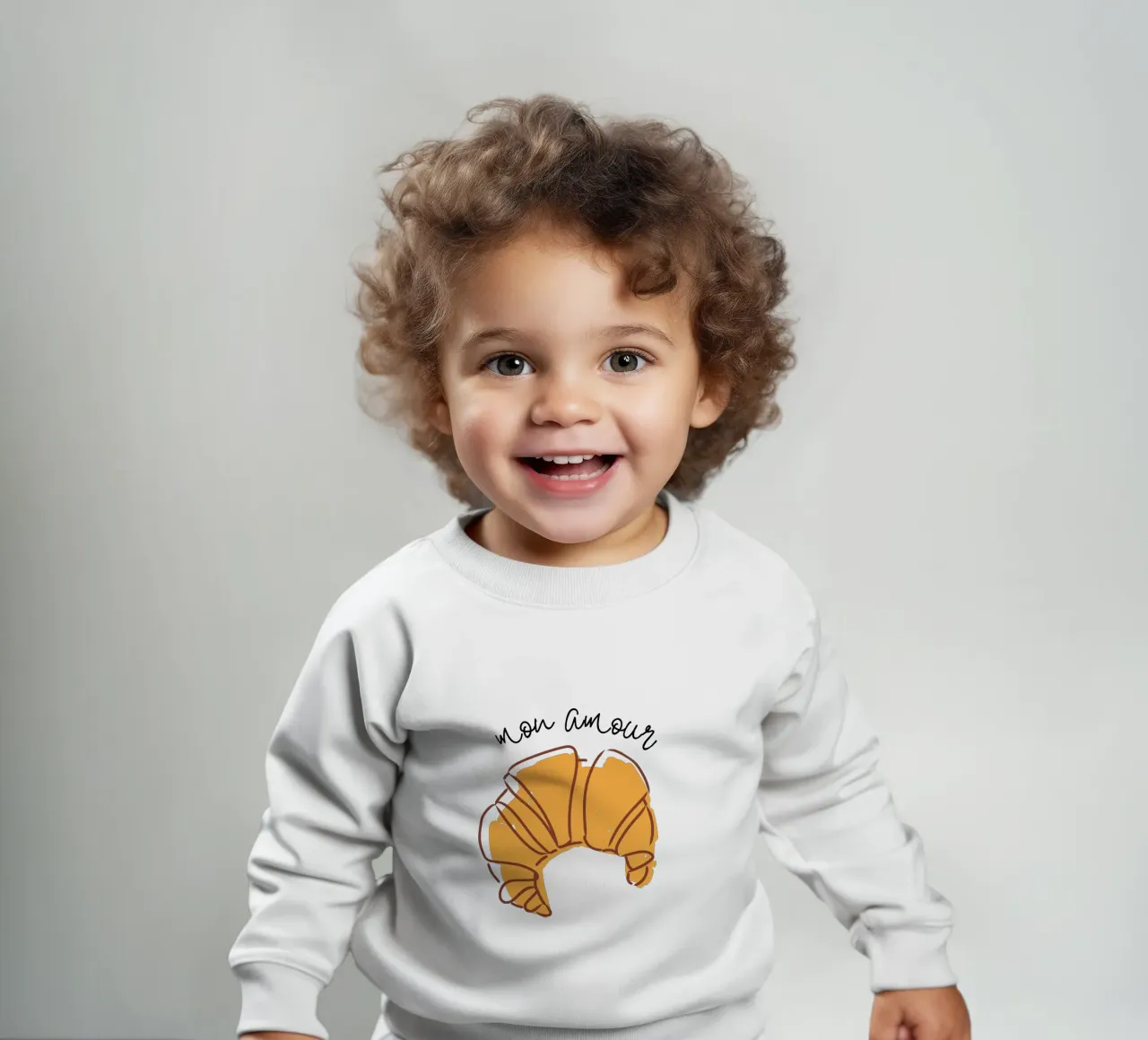 Illustration d'un délicieux croissant dessiné à la main sweat pour bébé de The Quote Collective