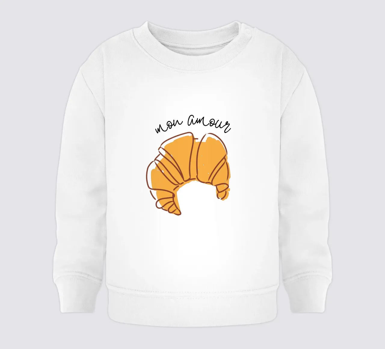 Illustration d'un délicieux croissant dessiné à la main sweat pour bébé de The Quote Collective