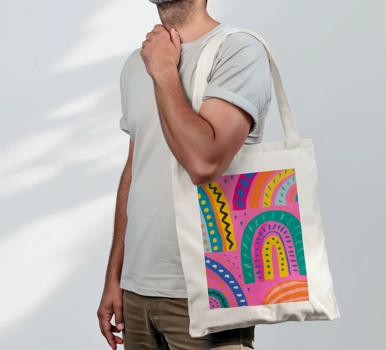 Arcobaleno Reverie borsa in juta da Zep Layers