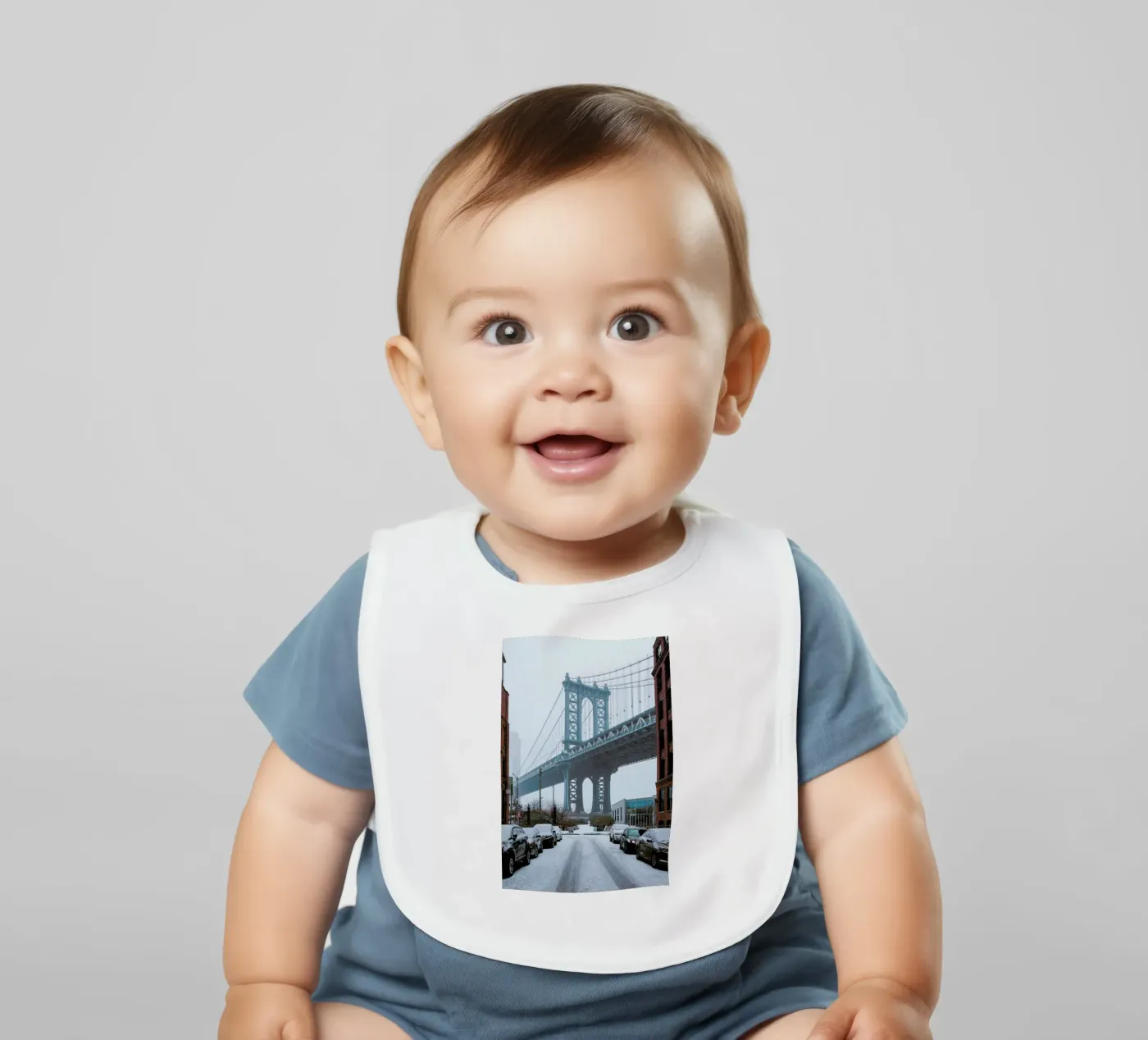 Winter Bridge baby bib by METROPOLIS