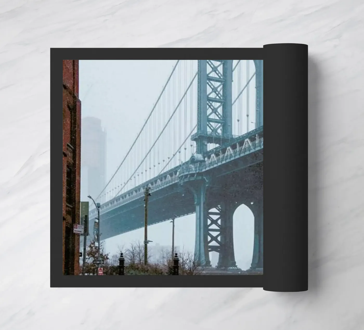 Winter Bridge doormat by METROPOLIS