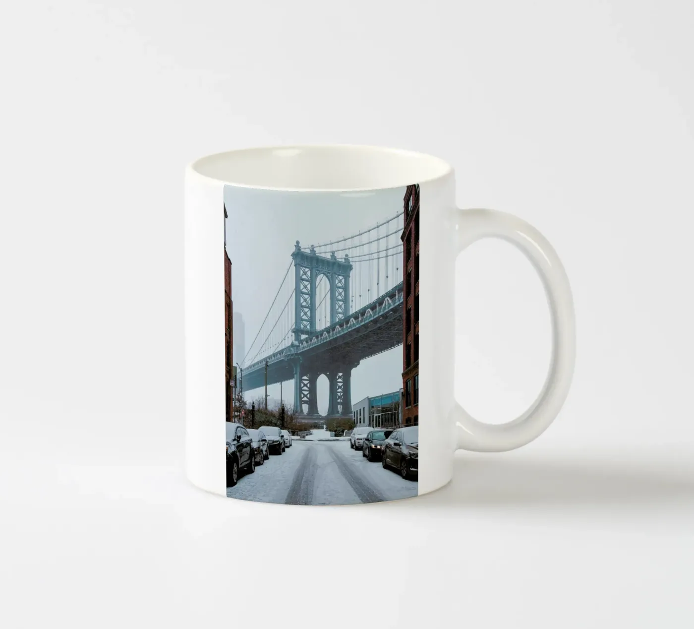 Winter Bridge ceramic mug by METROPOLIS