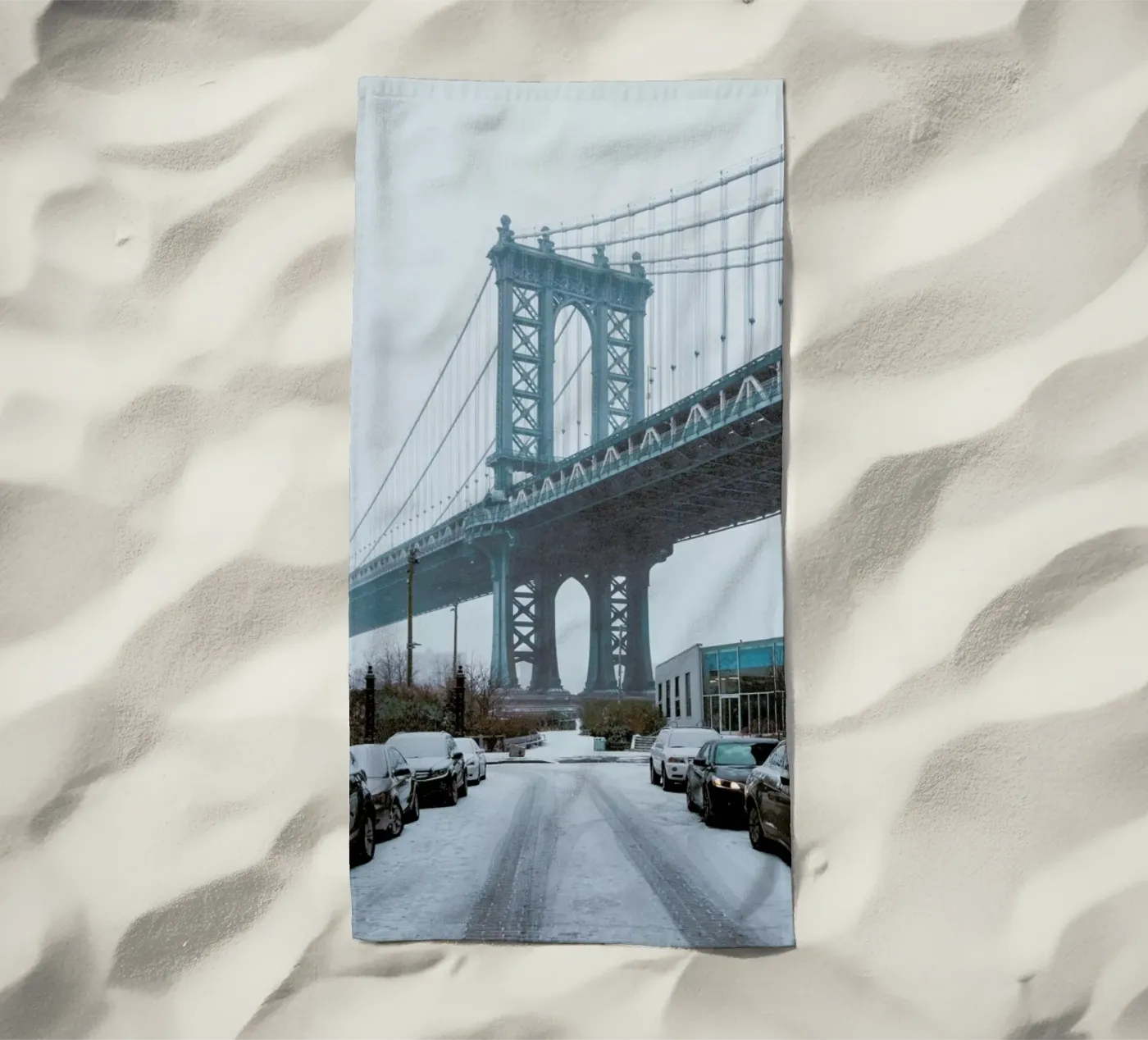 Winter Bridge beach towel by METROPOLIS